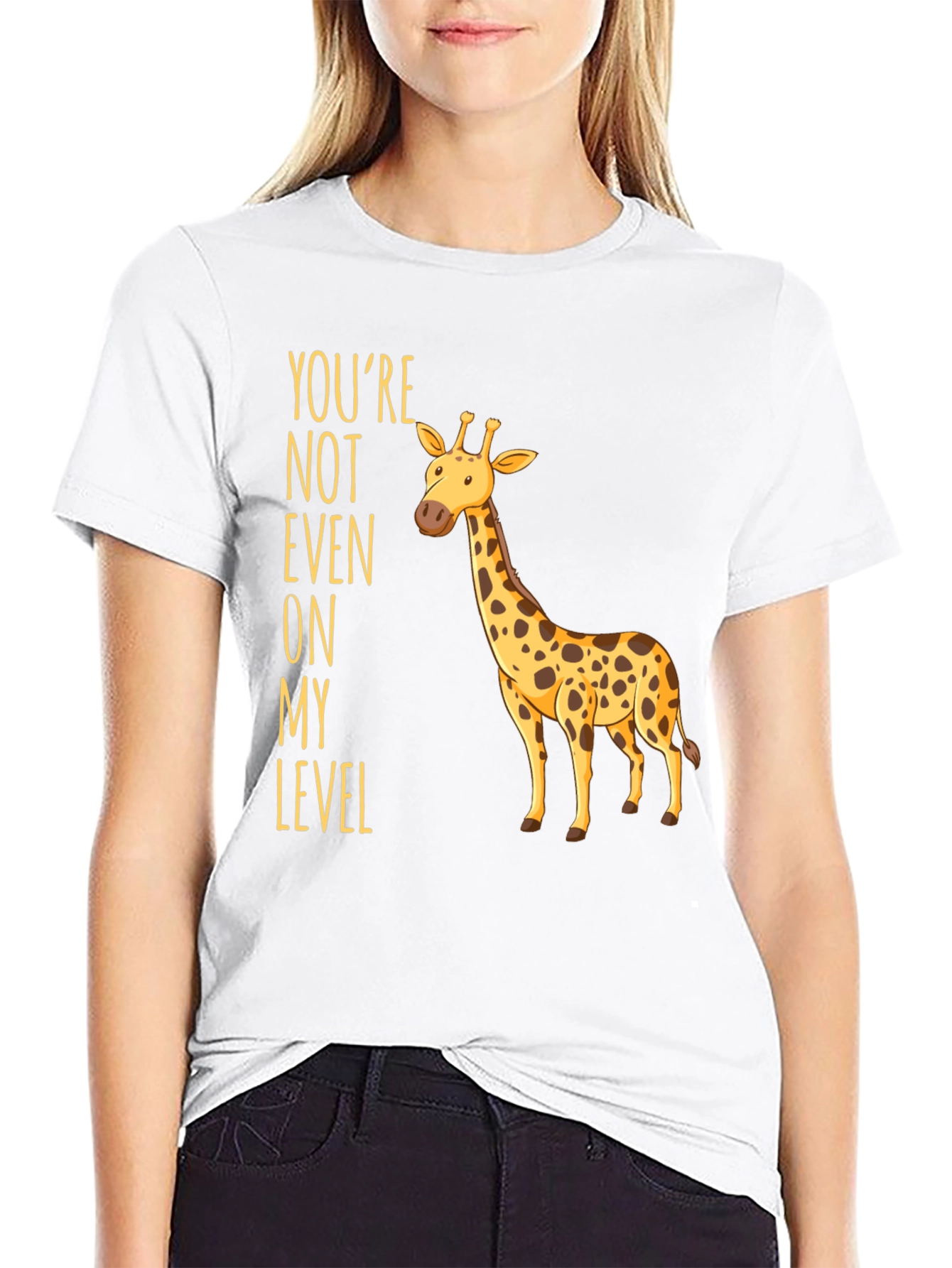 Black Giraffe Humor T-Shirt - You're Not Even On My Level view 9