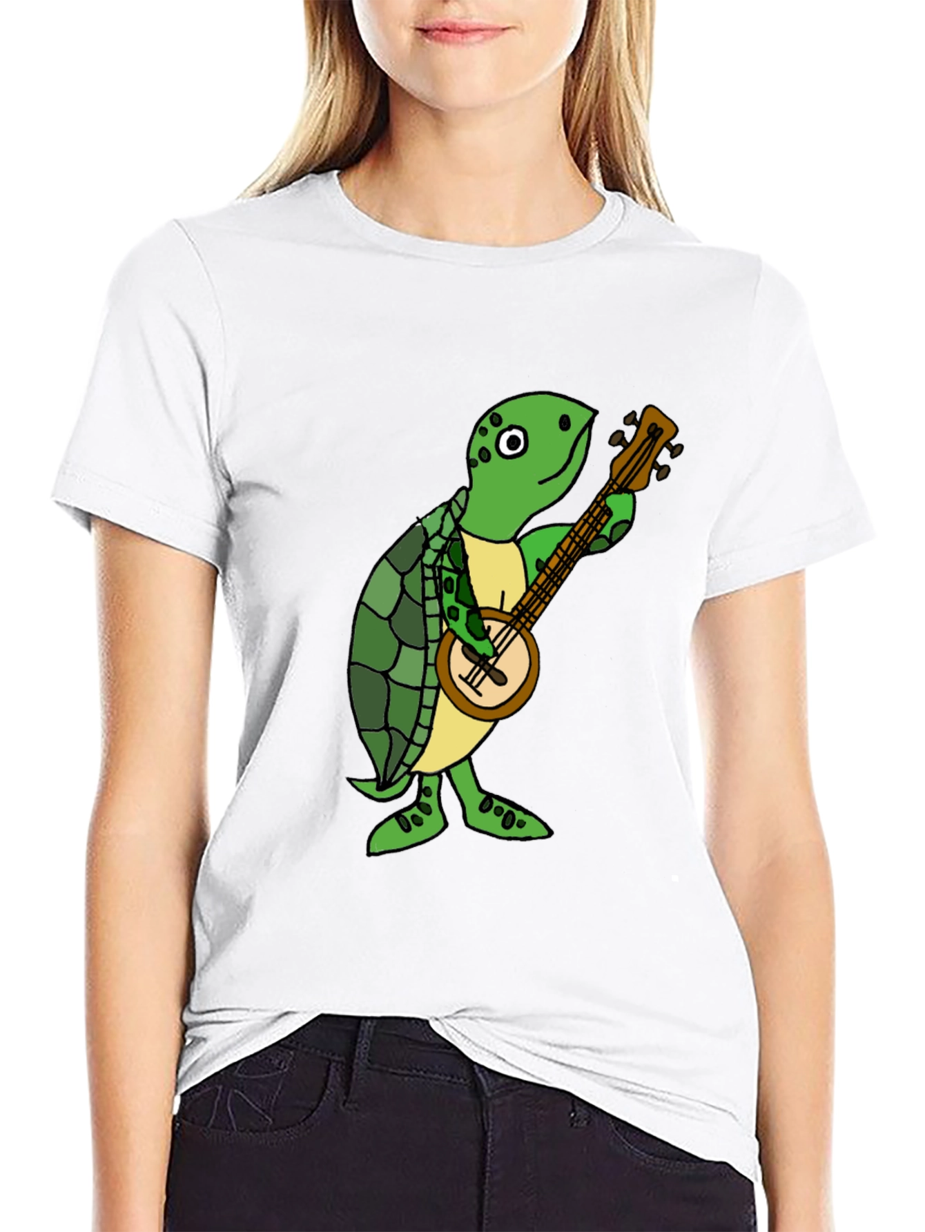 Black Turtle Banjo Player T-Shirt view 9