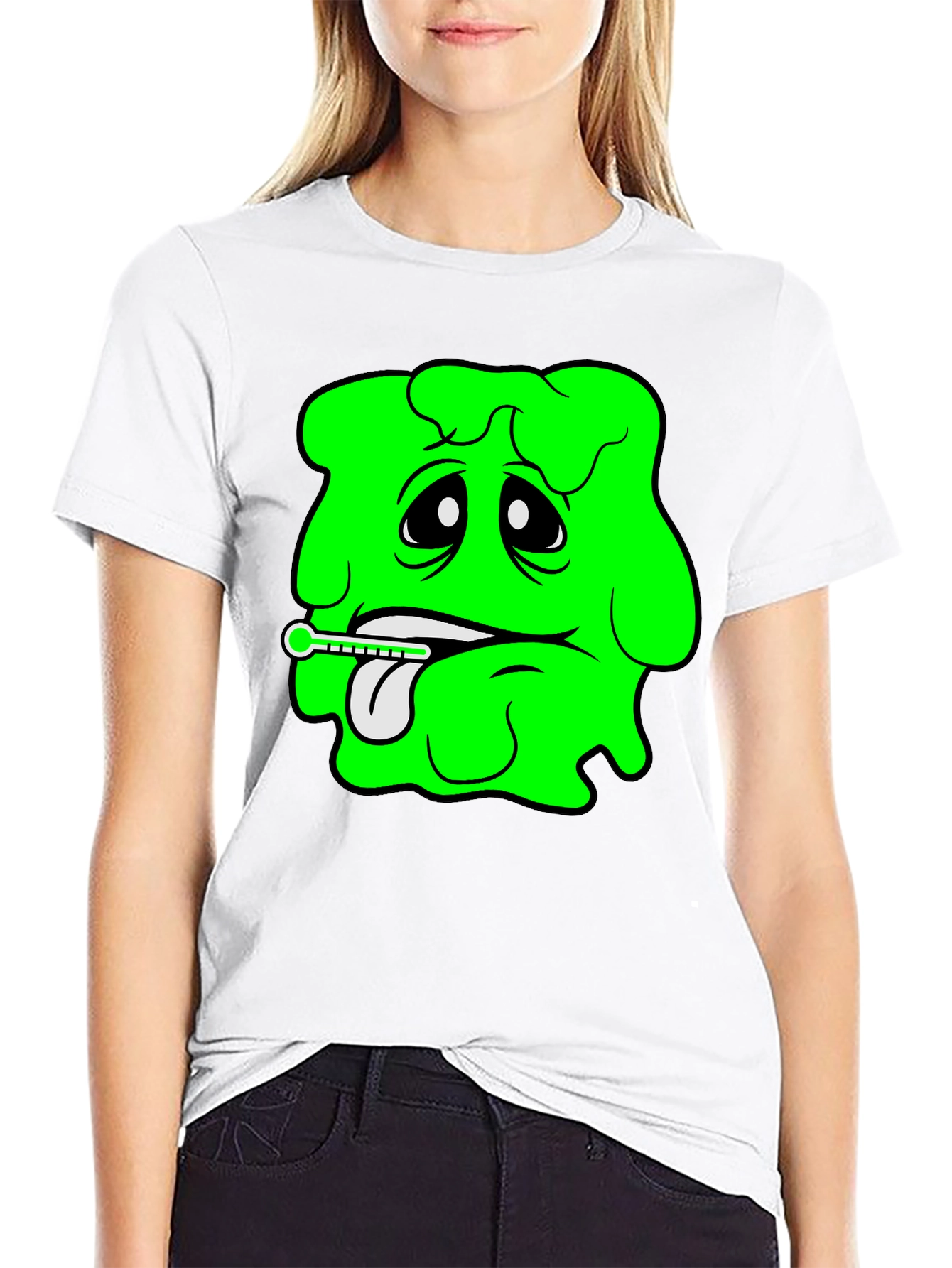 Black Sick Day Green Blob Graphic Tee view 9