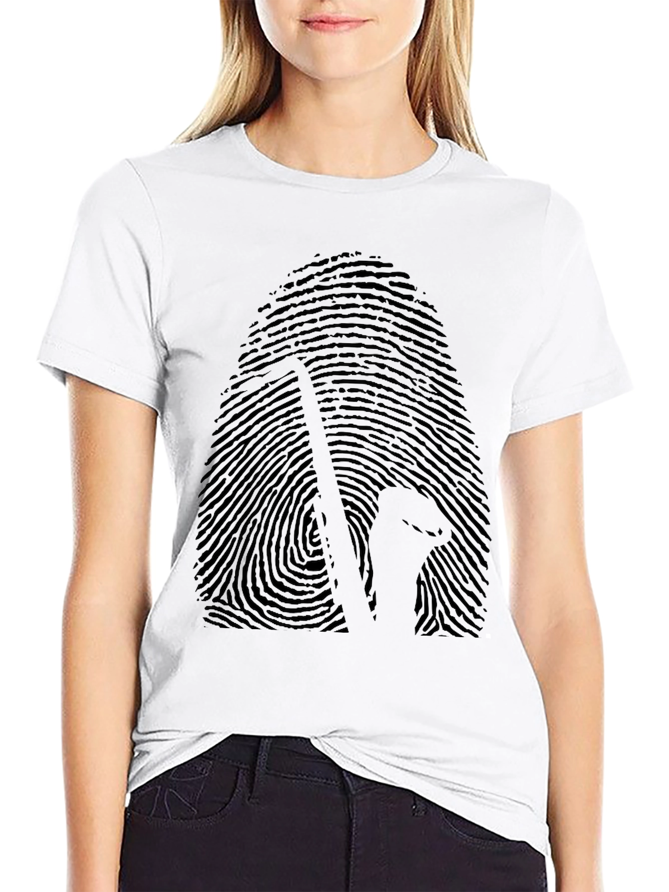 Black Saxophone Fingerprint Graphic T-Shirt view 9