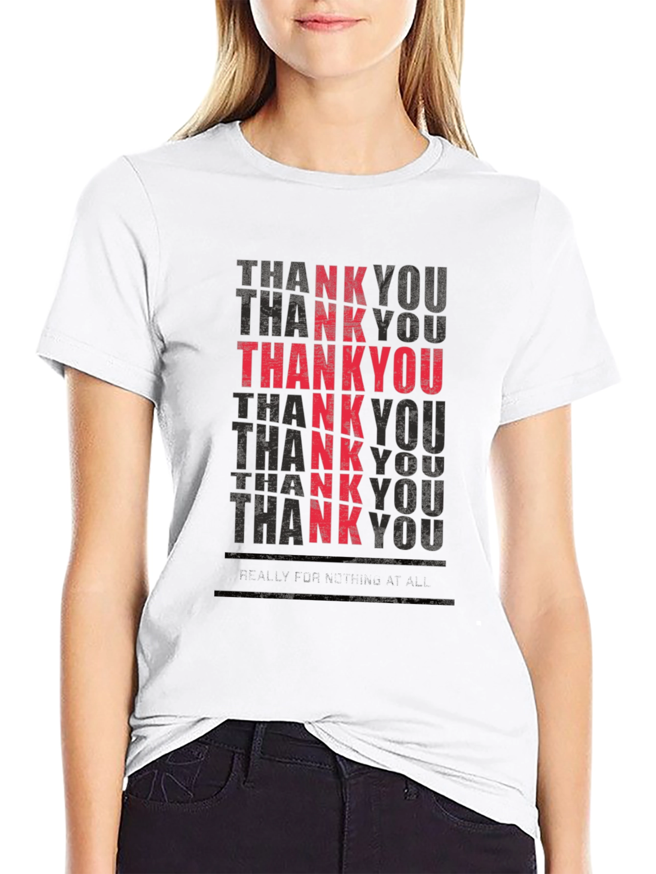 Black Thank You Graphic T-Shirt view 9