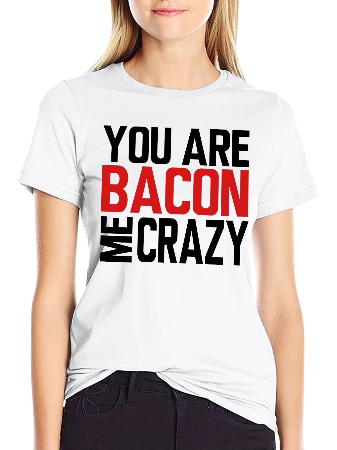 Black Bacon Makes Me Crazy Men's T-Shirt view 9