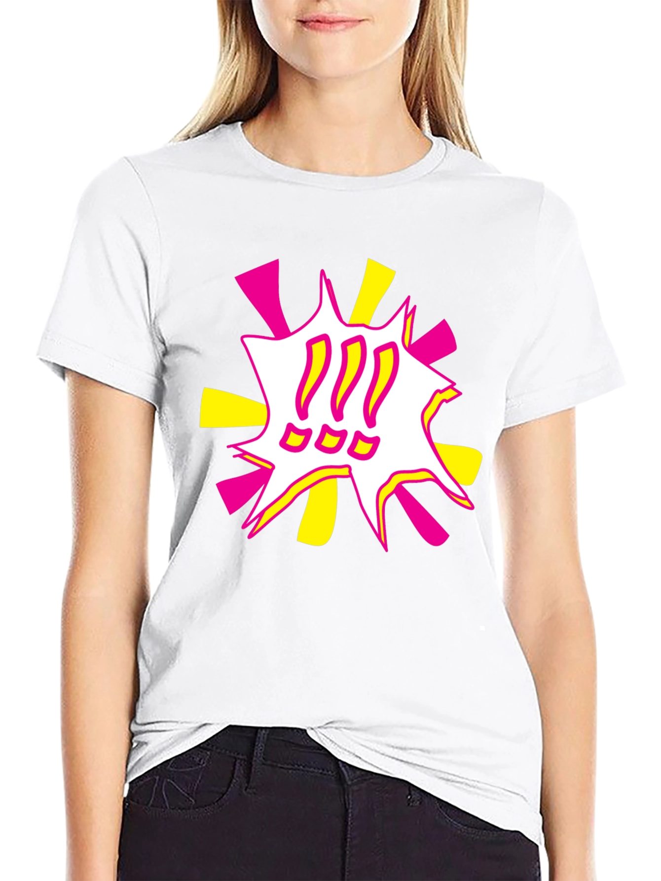 Black Bold Graphic Tee - Exclamation Pop Art view 9