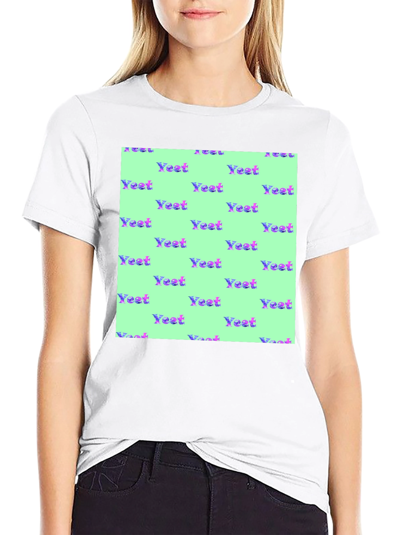 Black Yeet Pattern T-Shirt - Unique Trendy Design view 9
