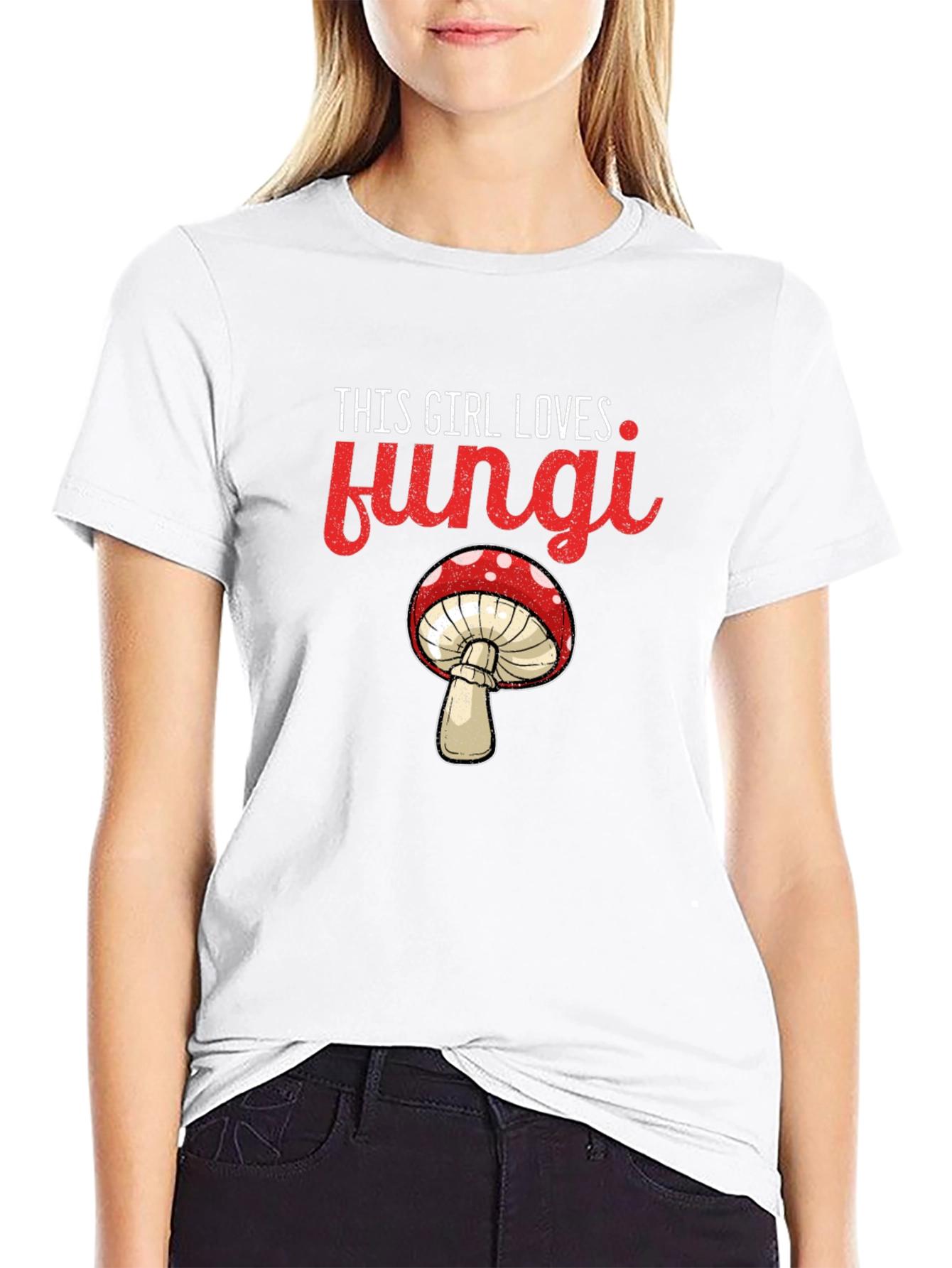 Black This Girl Loves Fungi T-Shirt - Novelty Mushroom Tee view 9