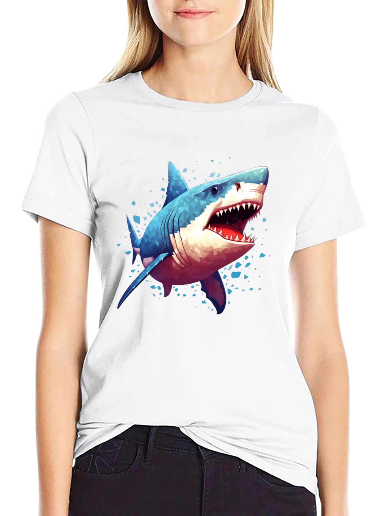 Black Shark Graphic Tee - Black Cotton view 9
