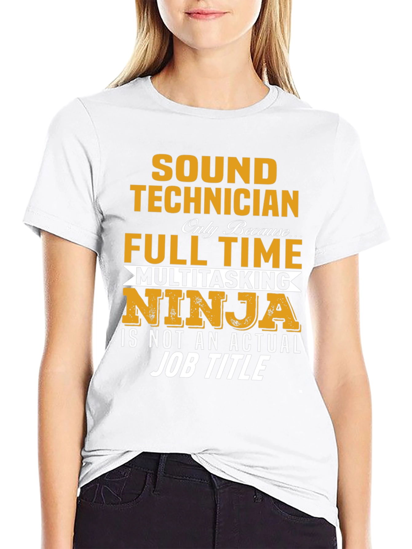Black Sound Technician Multitasking Ninja Graphic T-Shirt view 9