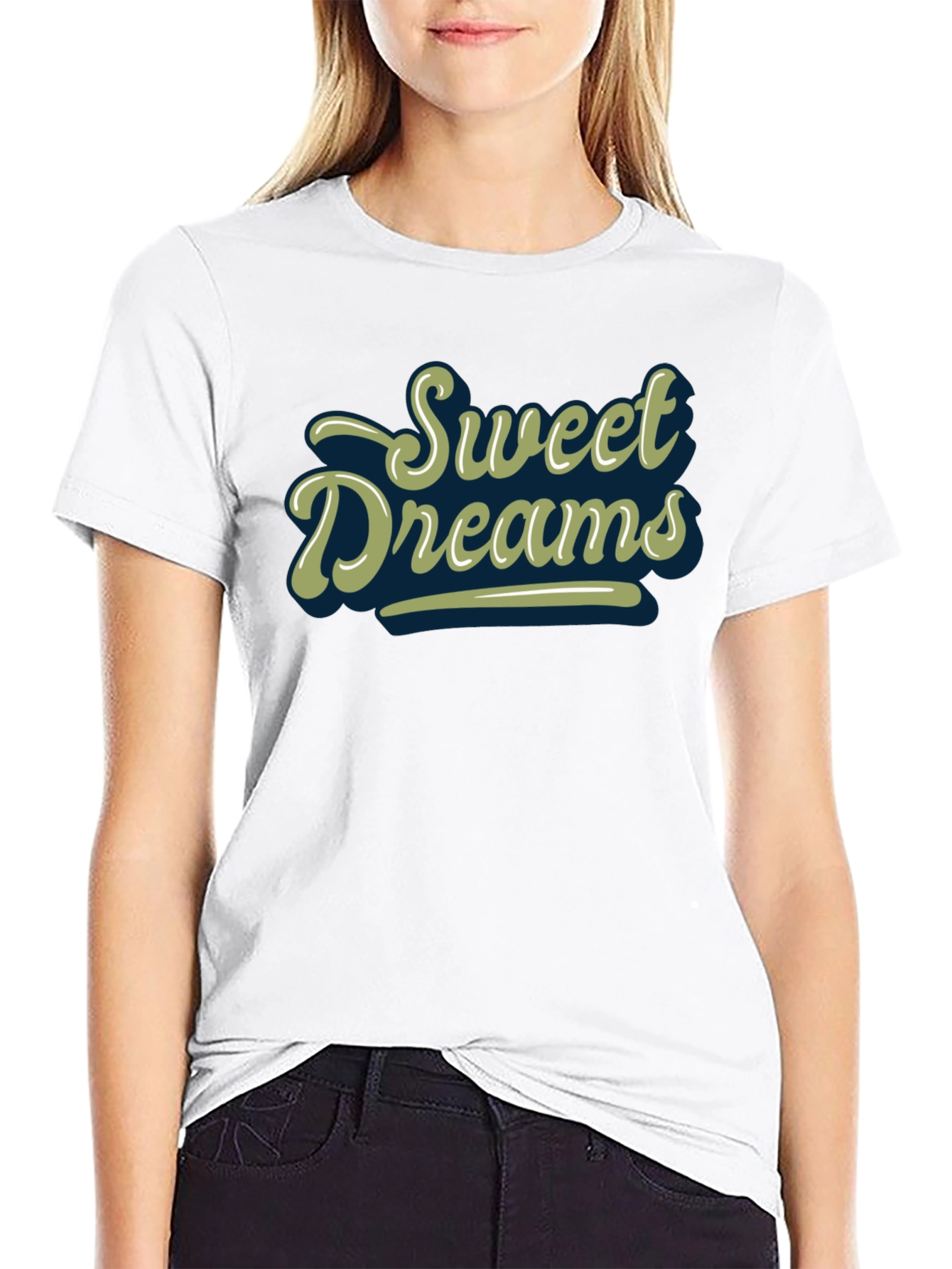 Black Sweet Dreams Graphic Print Black T-Shirt view 9