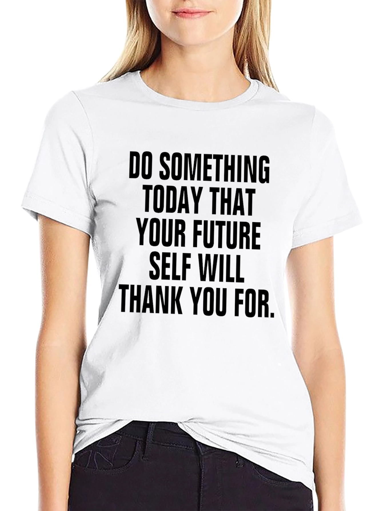 Black Inspirational Quote T-Shirt: Future Self view 9