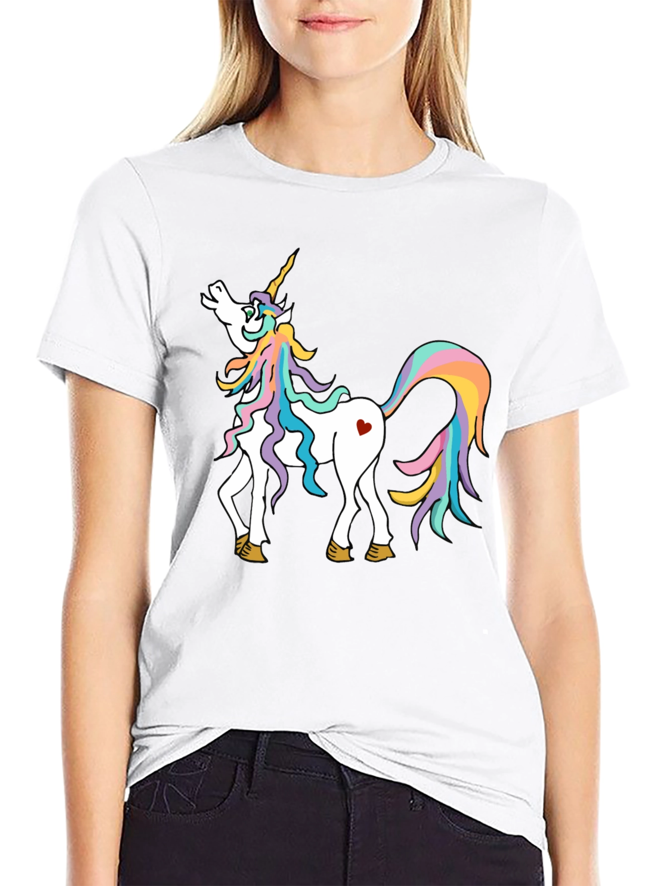 Black Unicorn Graphic Tee - Magical Rainbow Horse Shirt view 9