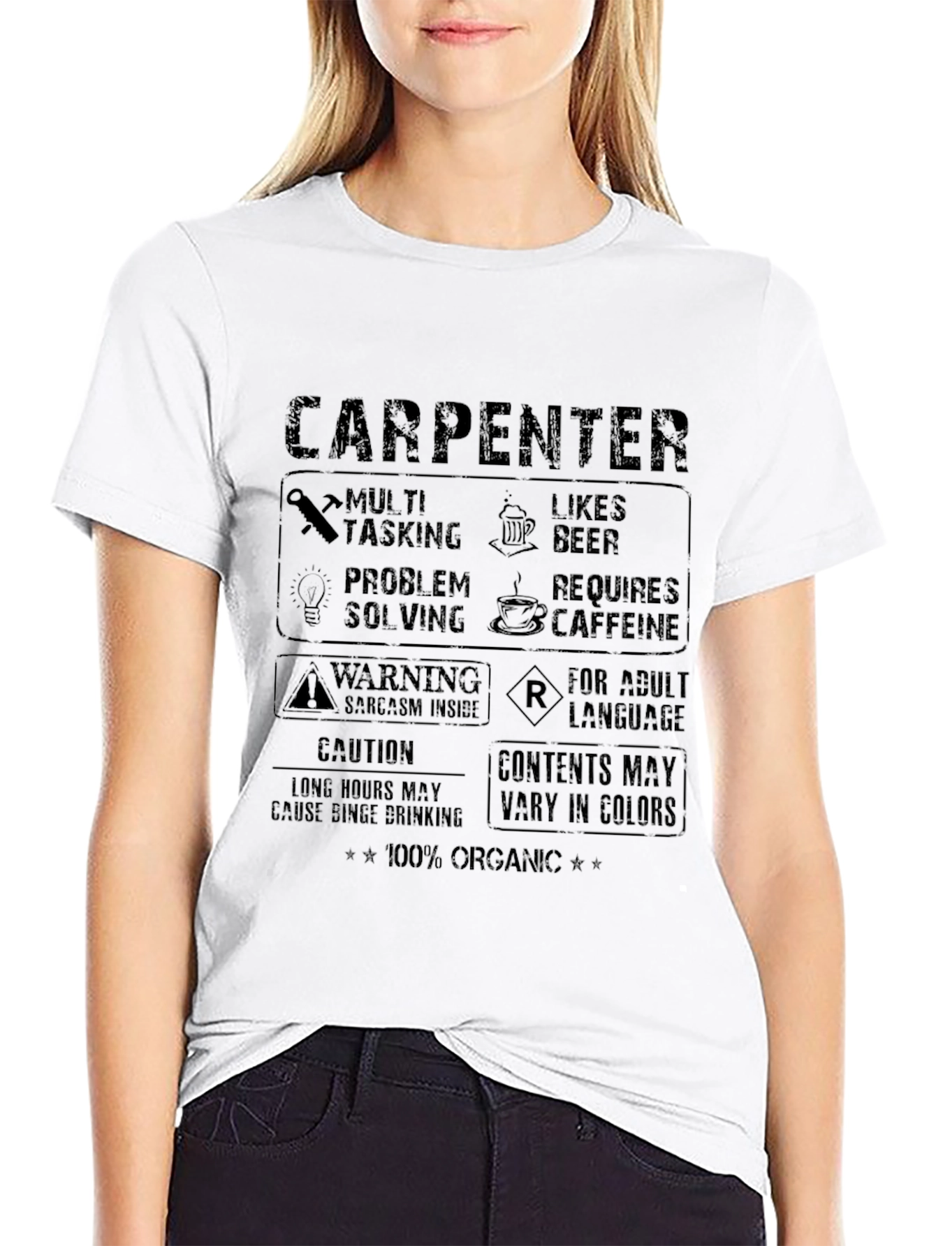Black Carpenter Humor Graphic T-Shirt view 9