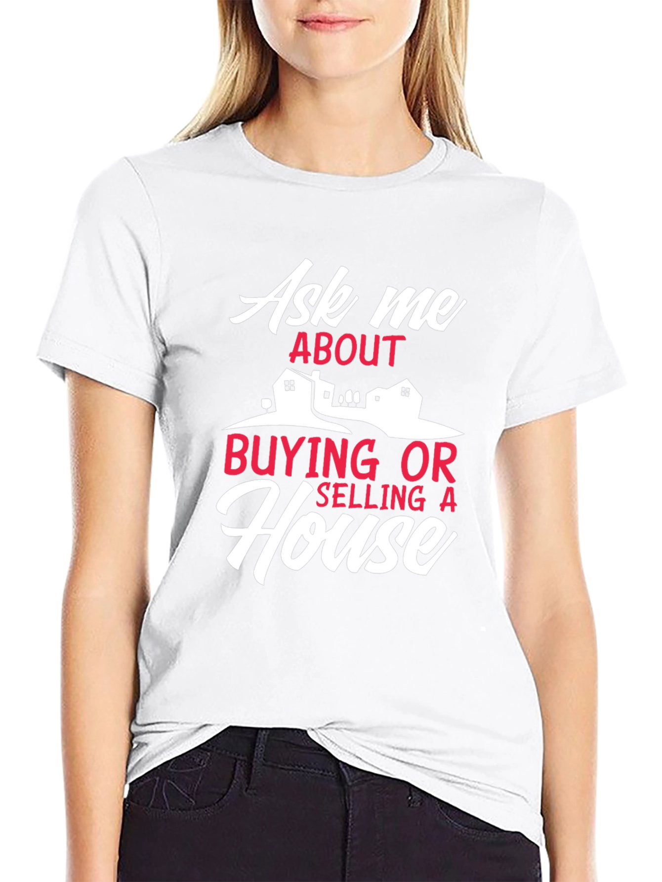 Black Real Estate T-Shirt - Ask Me About Houses view 9