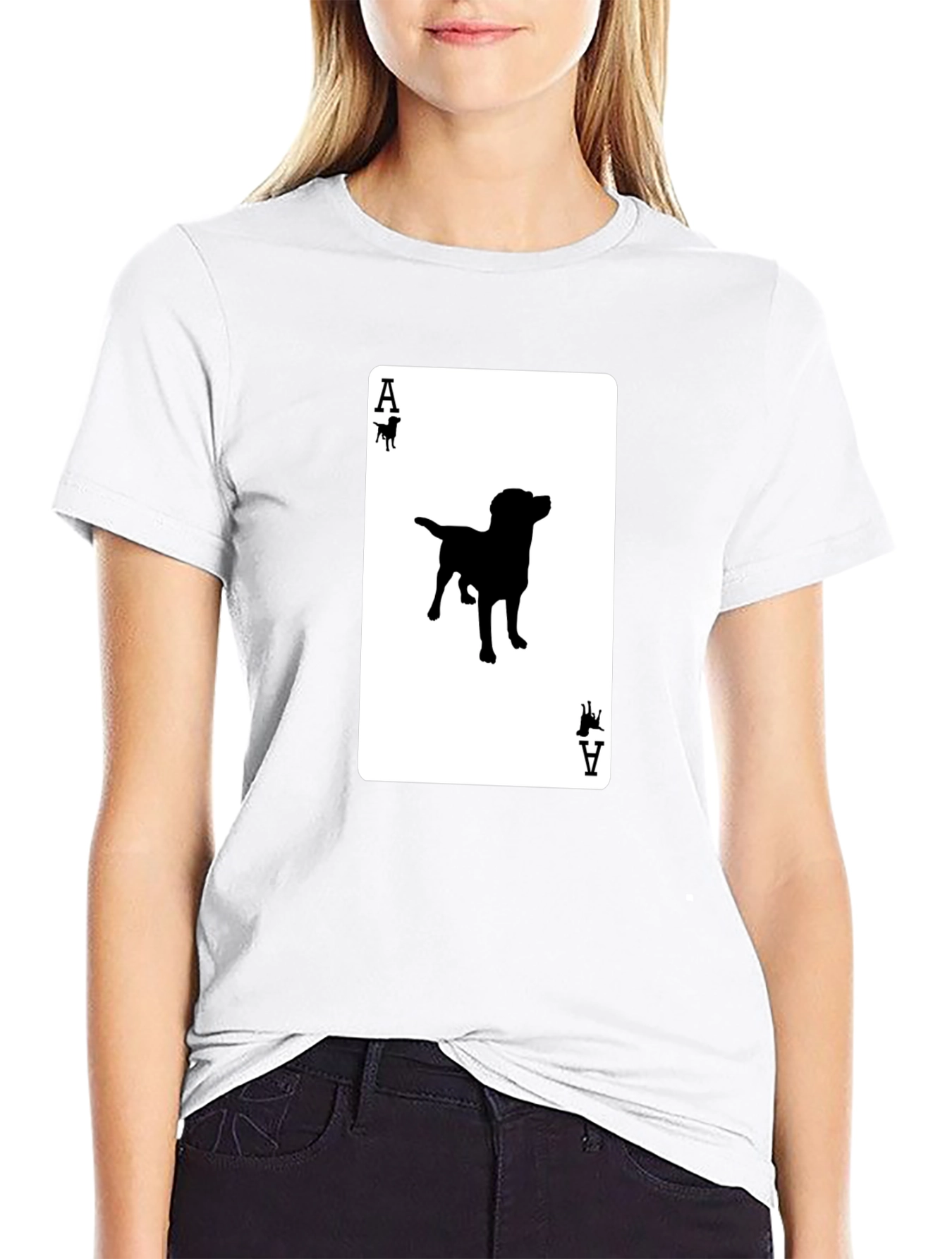 Black Ace of Dogs T-Shirt - Novelty Canine Card Tee view 9