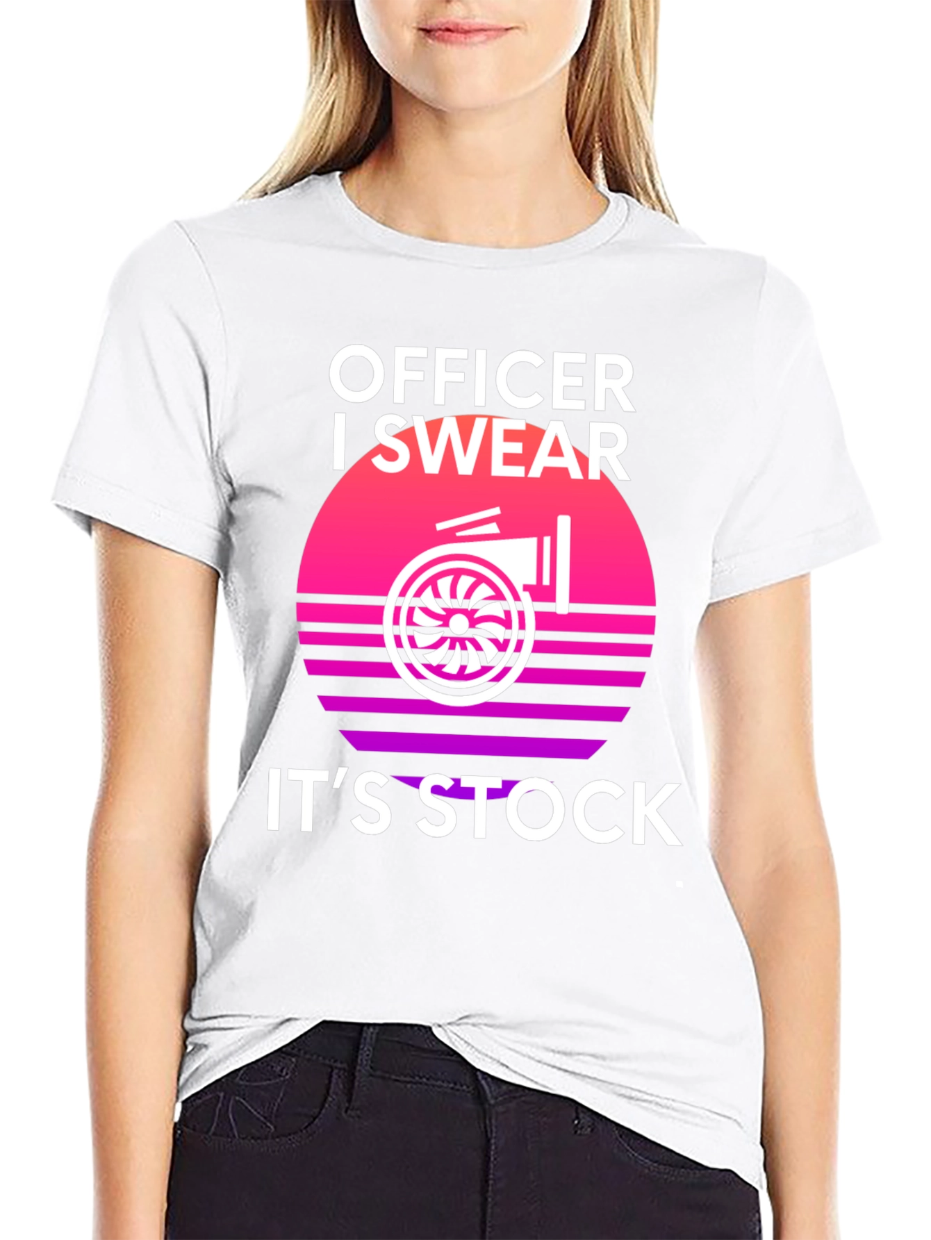 Black Officer I Swear It's Stock Turbo T-Shirt view 9