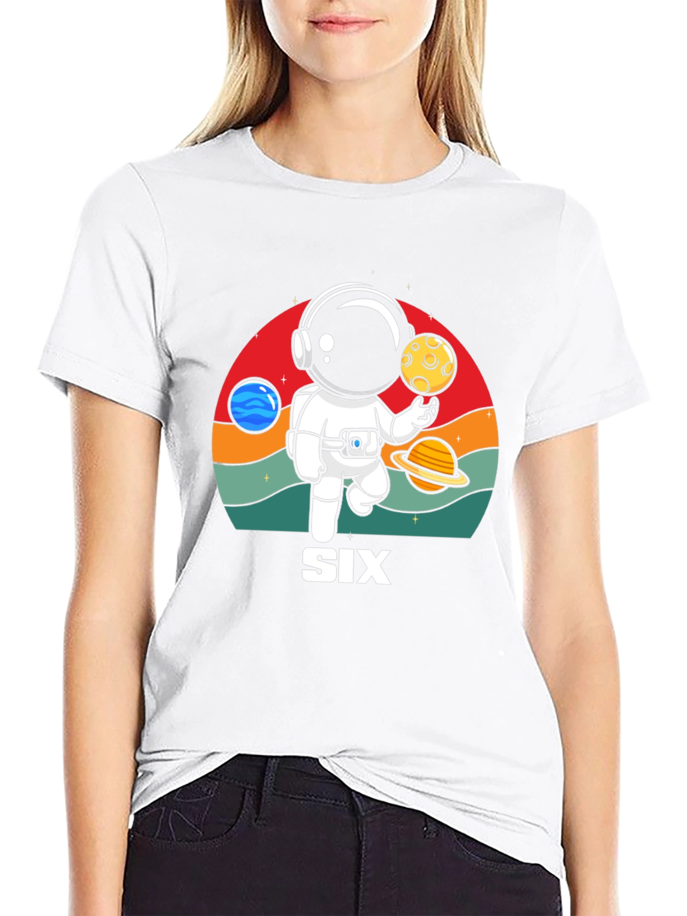 Astronaut Six Birthday T-Shirt - 9