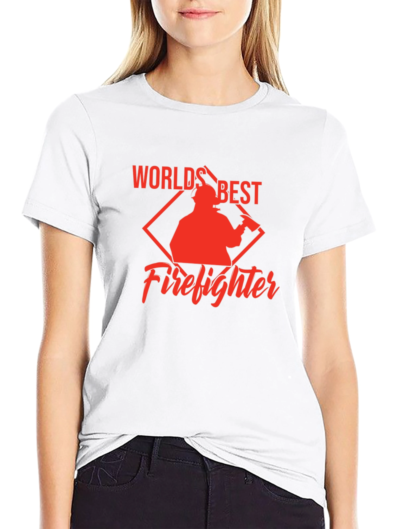 Black World's Best Firefighter Graphic T-Shirt view 9