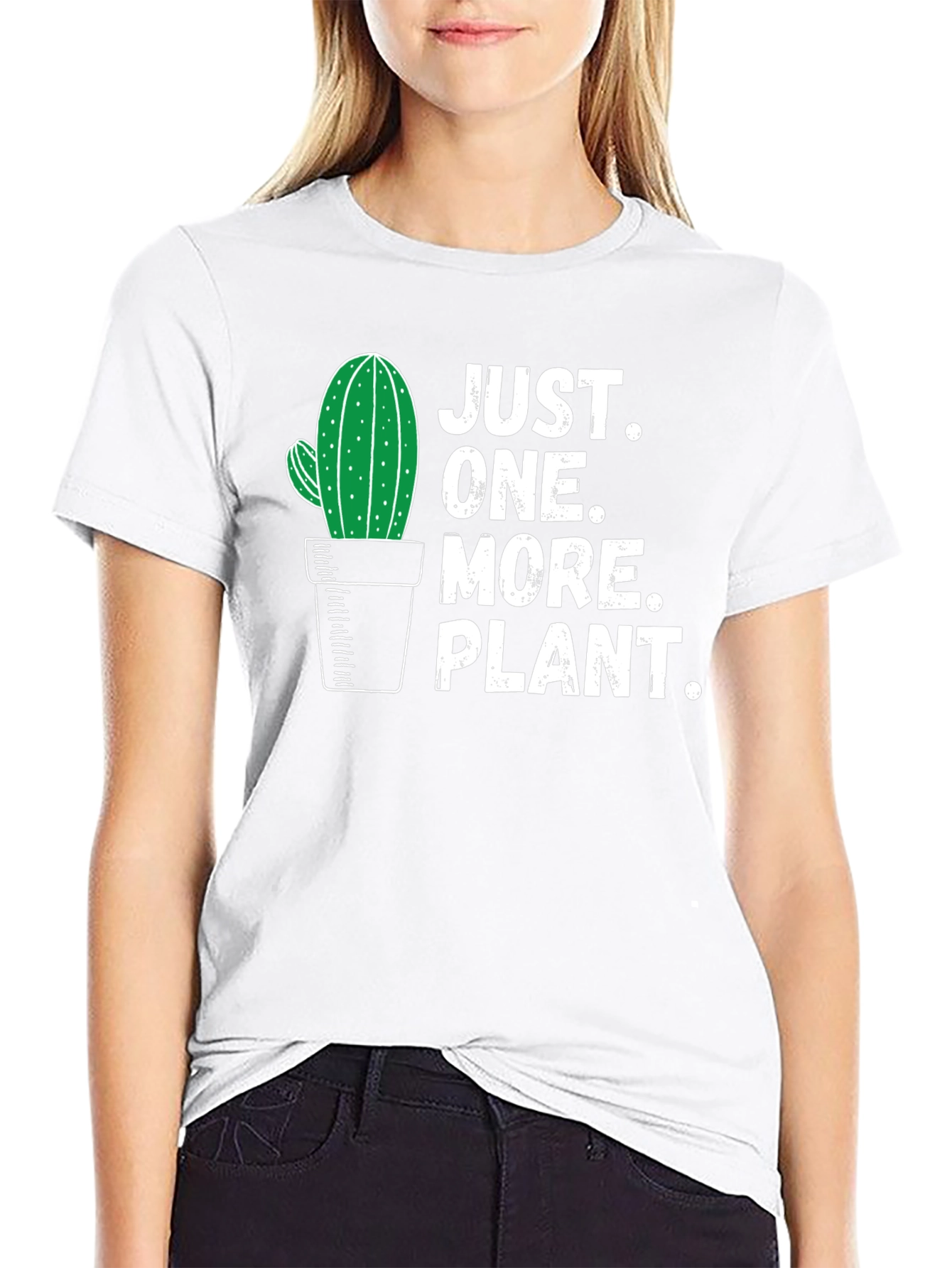 Black Just One More Plant T-Shirt - Cactus Lover Tee view 9