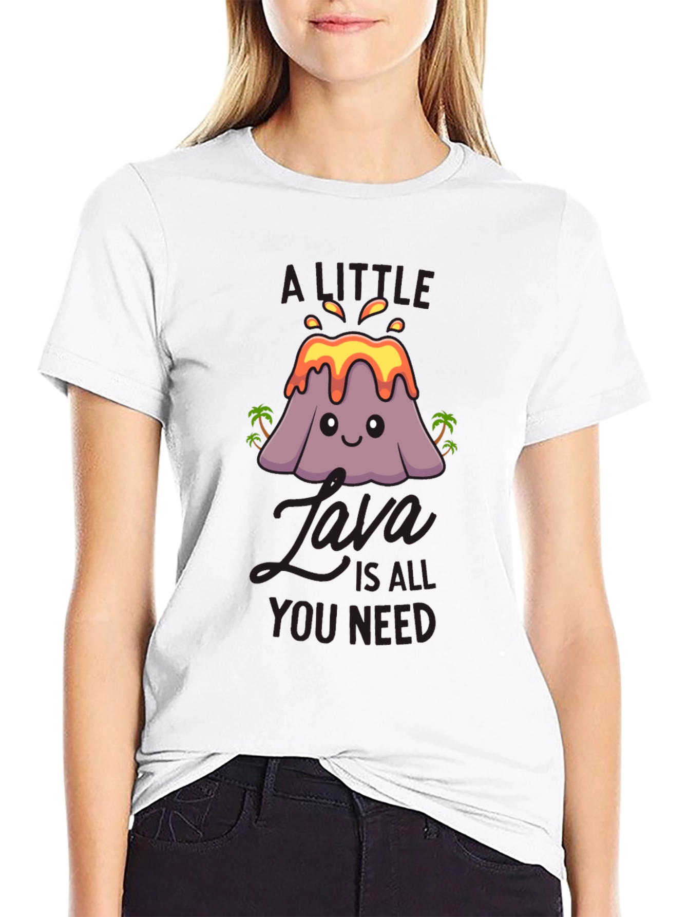 Black A Little Java Cute Volcano Graphic Tee view 9