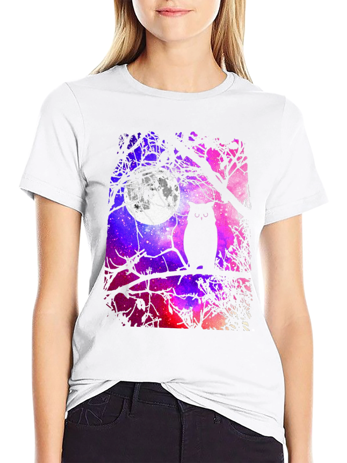 Owl Galaxy Graphic Tee - Men's Black T-Shirt - 9