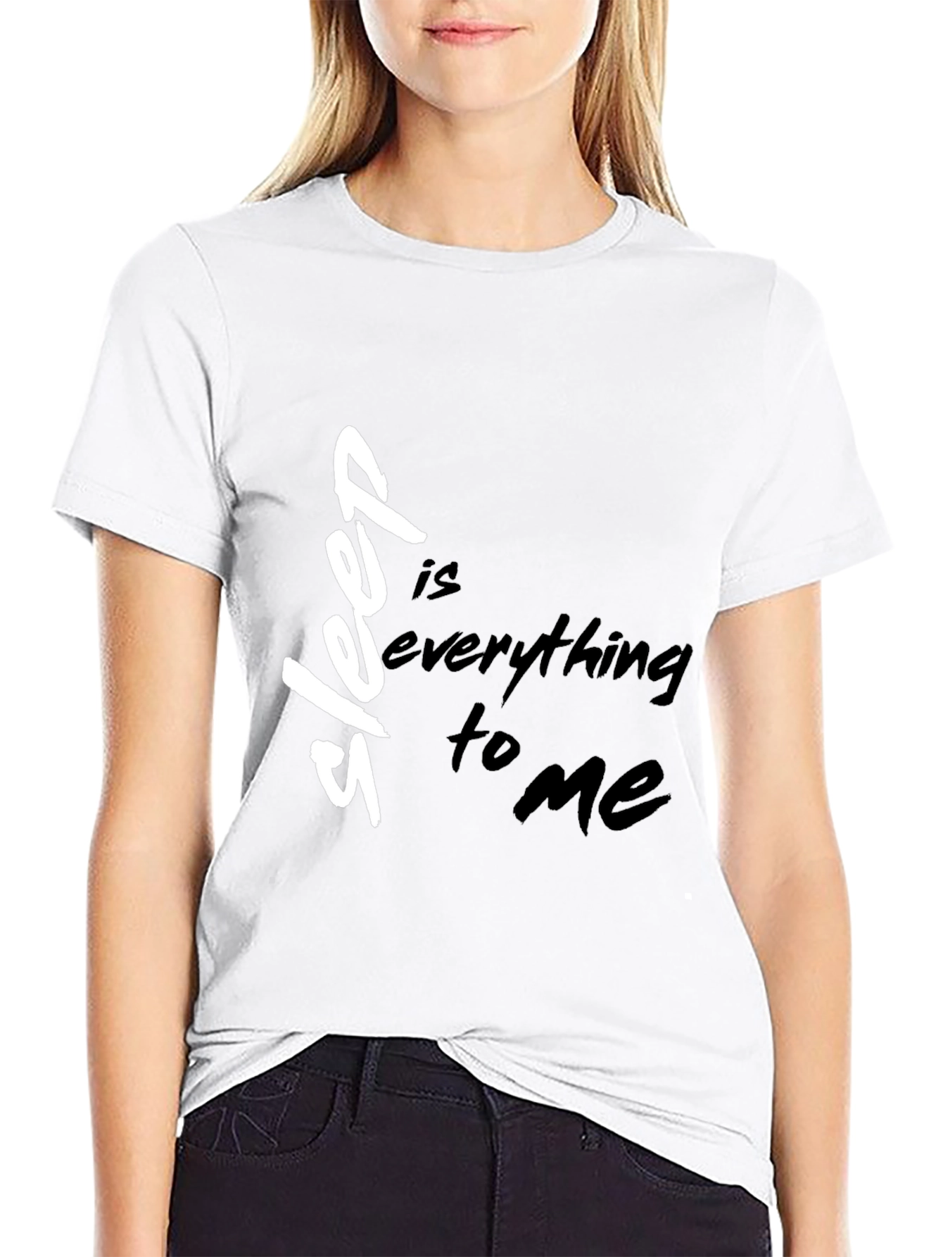 Black Sleep Is Everything to Me Black T-Shirt view 9