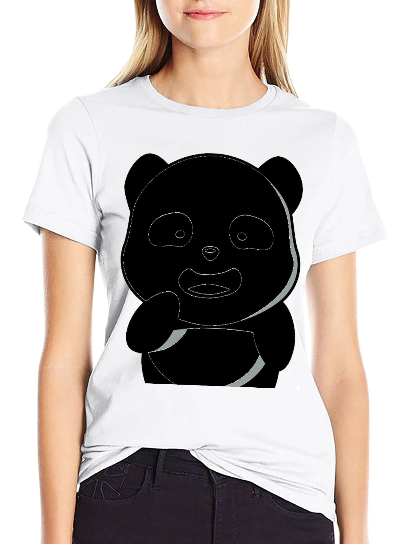 Black Panda Graphic Men's Black T-Shirt view 9