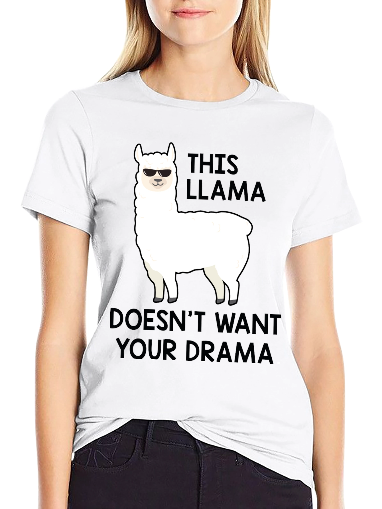 Black Llama Drama T-Shirt: Funny Graphic Tee for Men view 9