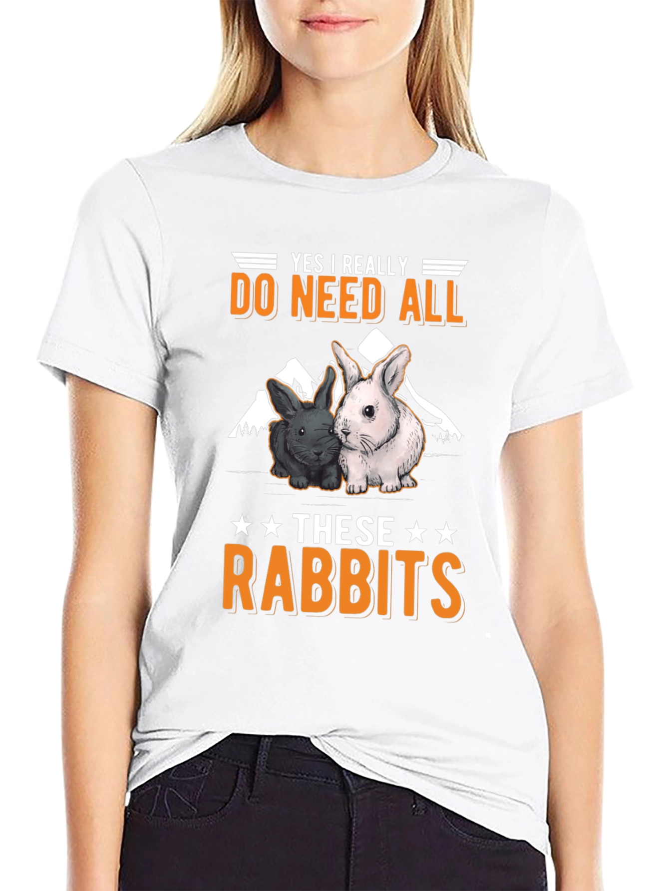 Black Rabbit Lover T-Shirt: Yes I Really Do Need All These Rabbits! view 9