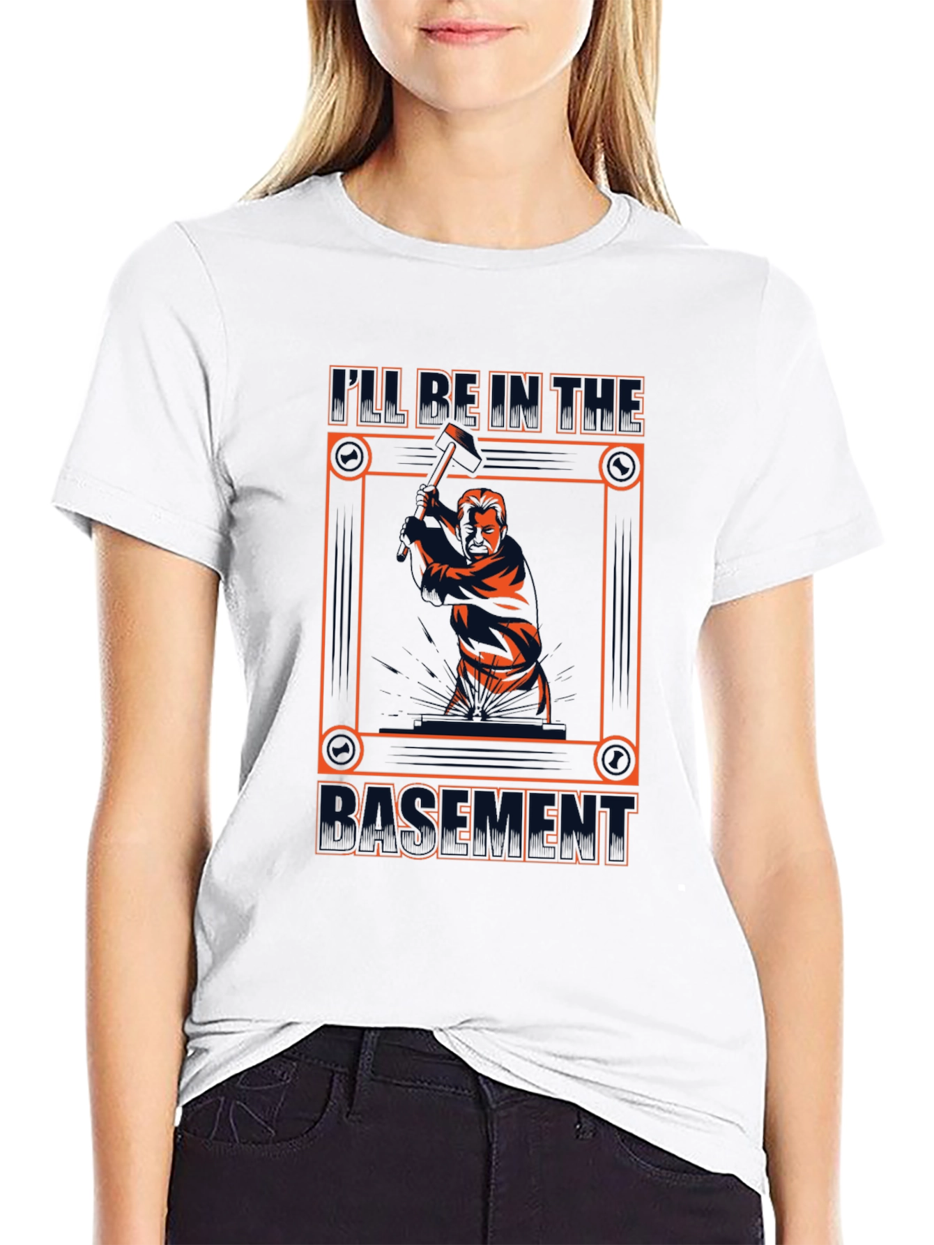 Black I'll Be In The Basement T-Shirt view 9