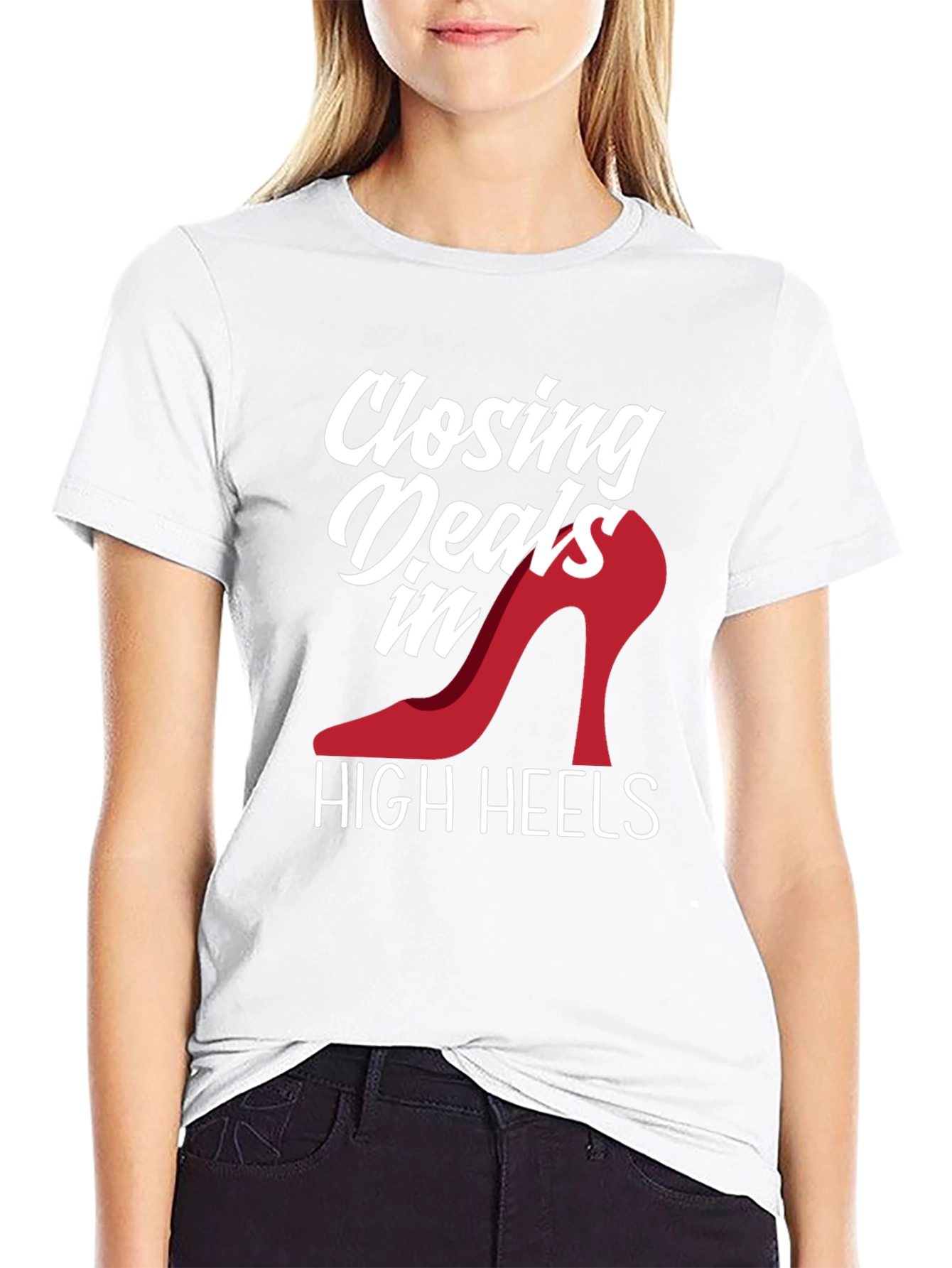 Black Closing Deals in High Heels T-Shirt view 9