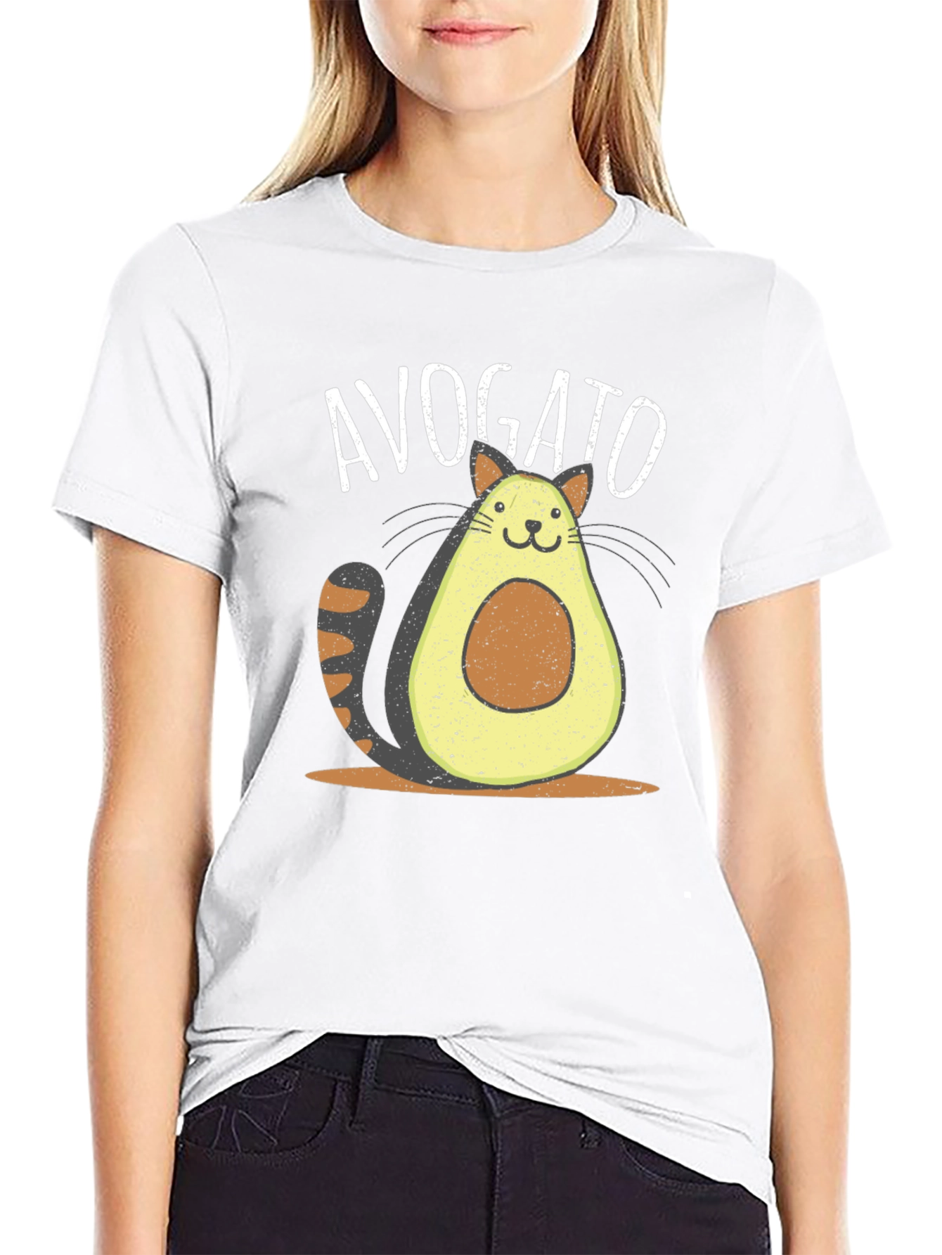 Black Avogato Funny Cat Avocado T-Shirt view 9