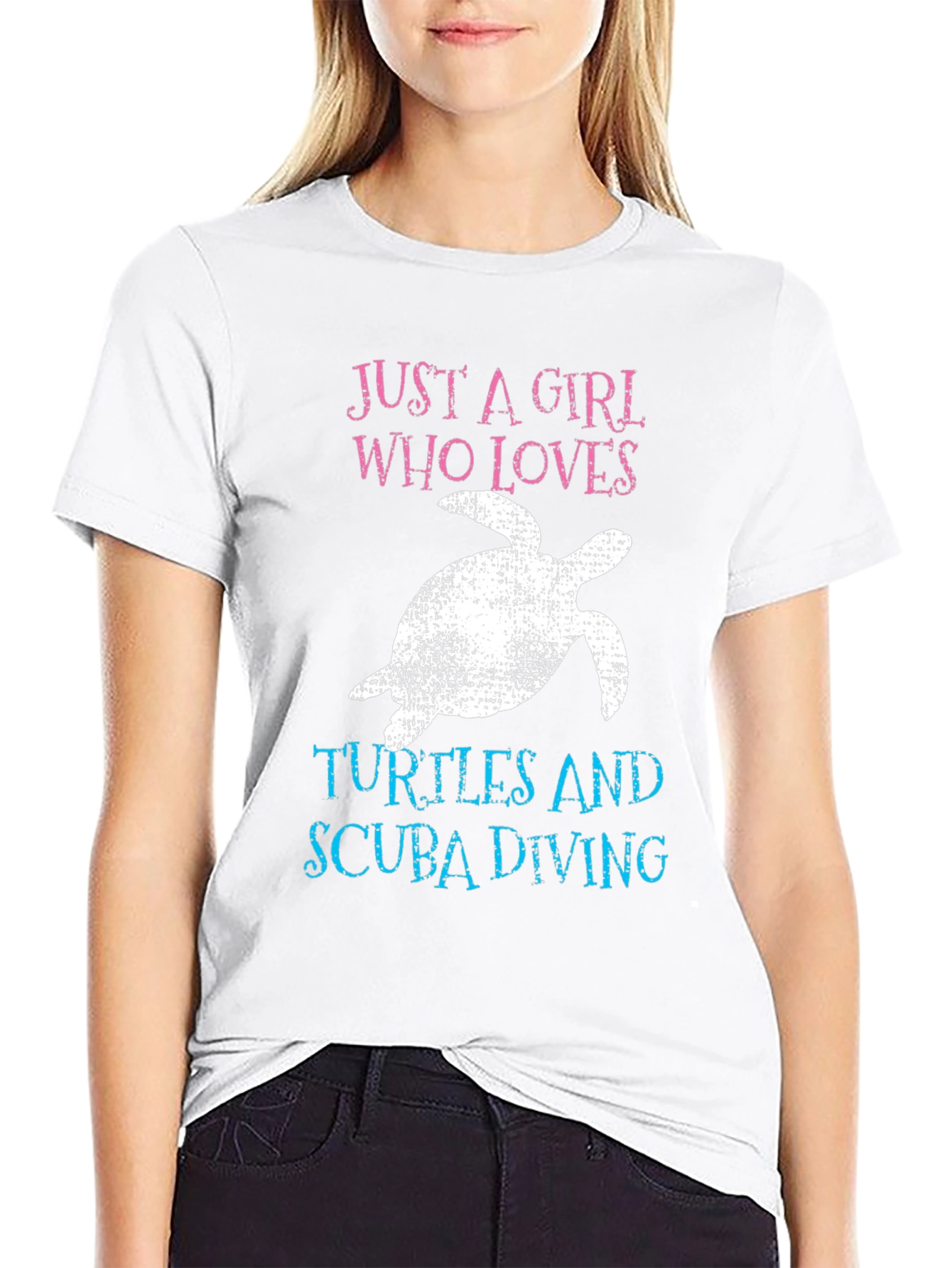 Black Girl Who Loves Turtles & Scuba Diving T-Shirt view 9