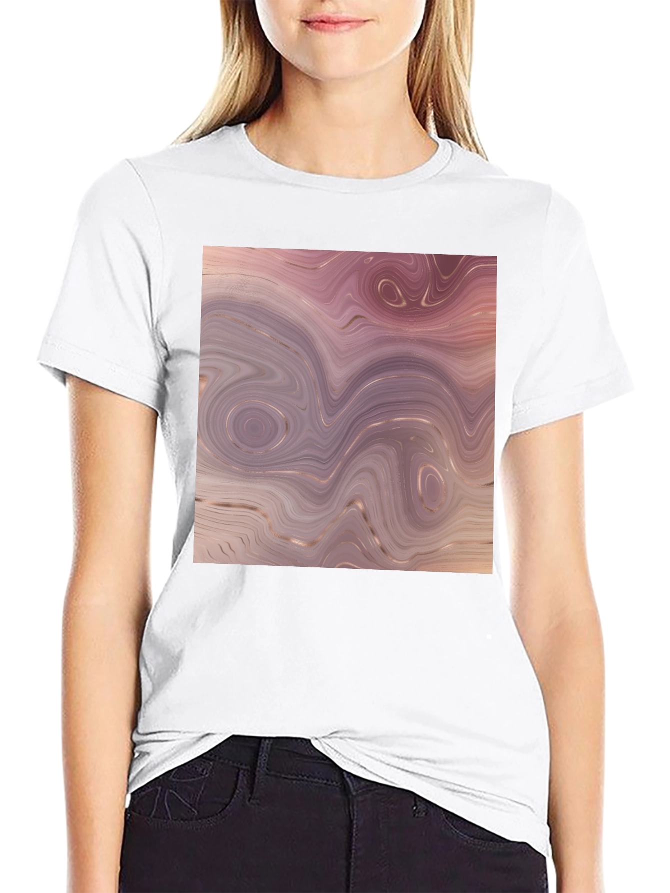 Black Marble Swirl Graphic Tee - Black view 9