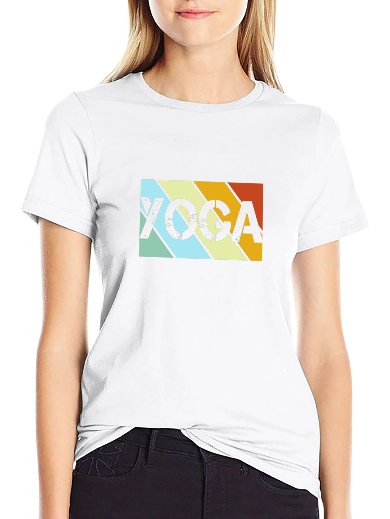Black Yoga Retro T-Shirt - Black view 9