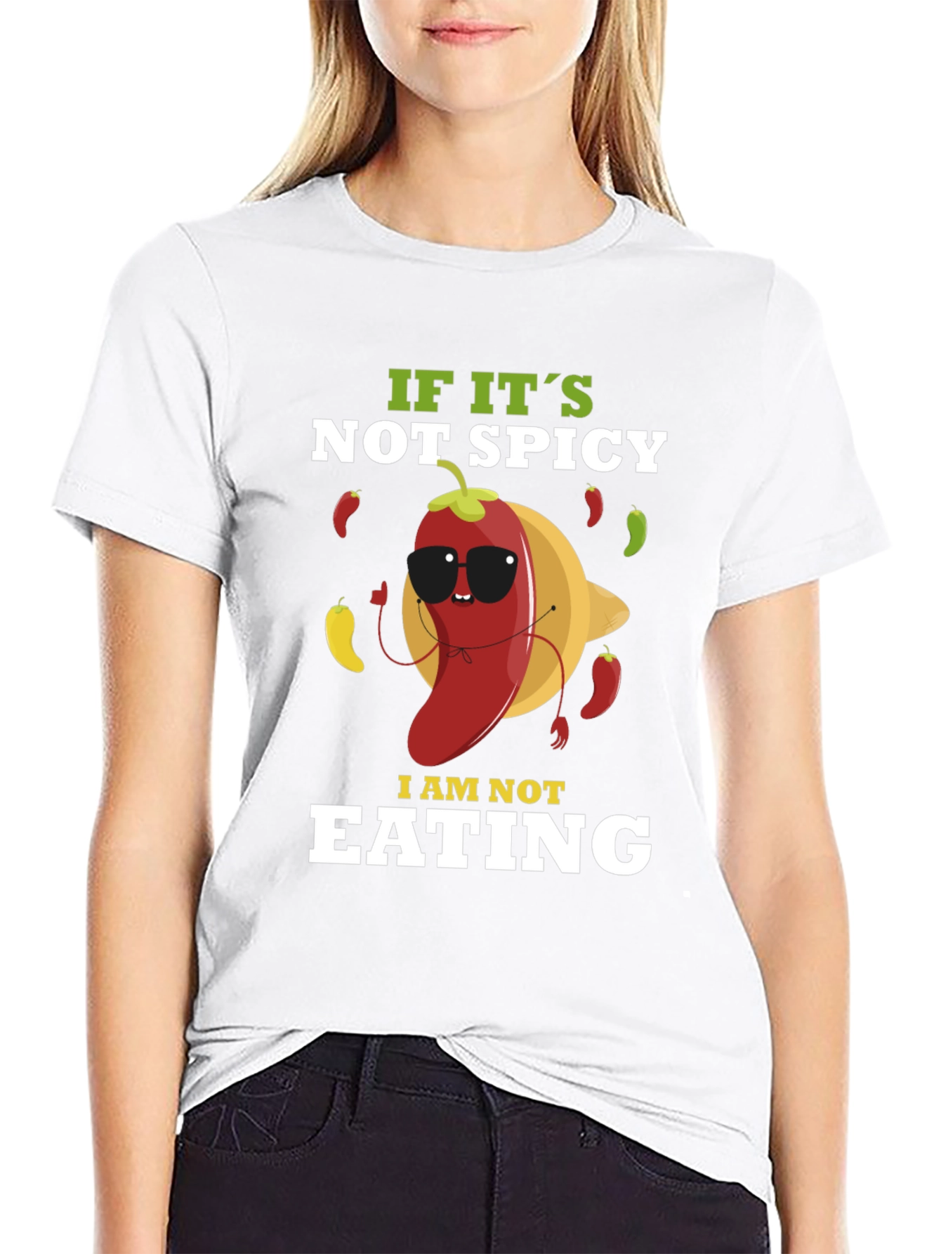 Black Spicy Food Lover T-Shirt - "If It's Not Spicy, I Am Not Eating" view 9
