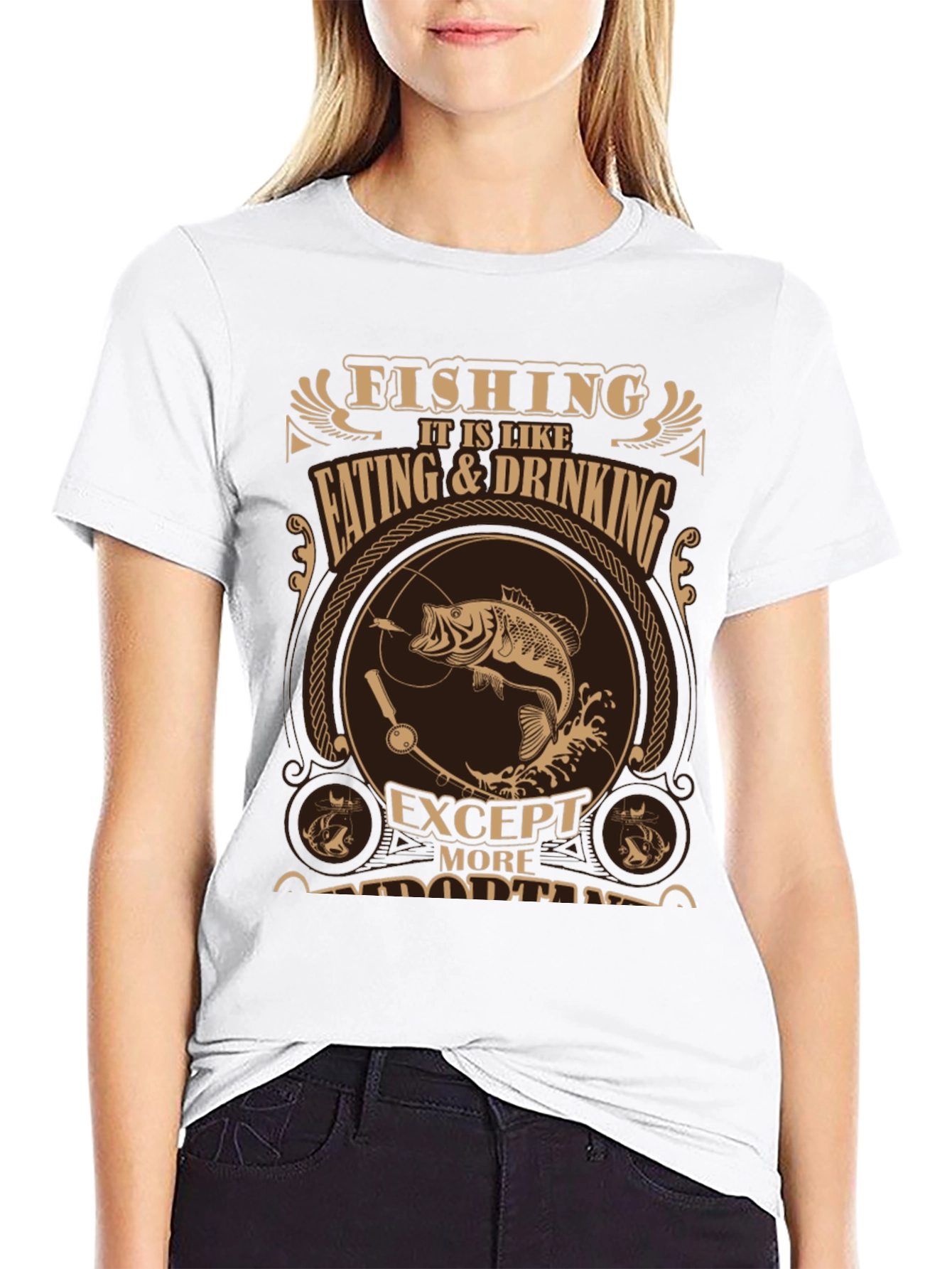 Black Fishing is Like Eating & Drinking T-Shirt view 9