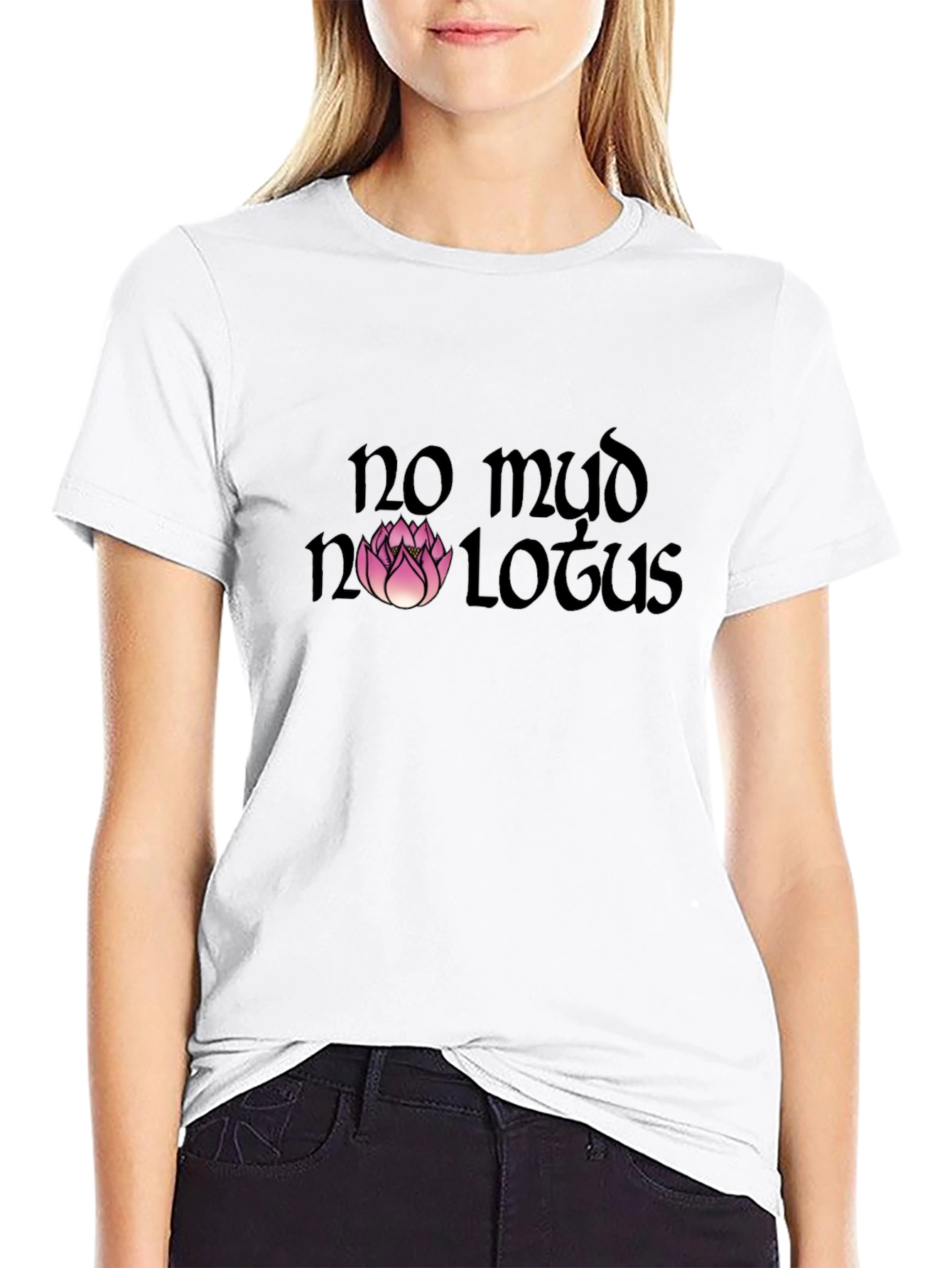 Black No Mud No Lotus Graphic Tee - Black view 9