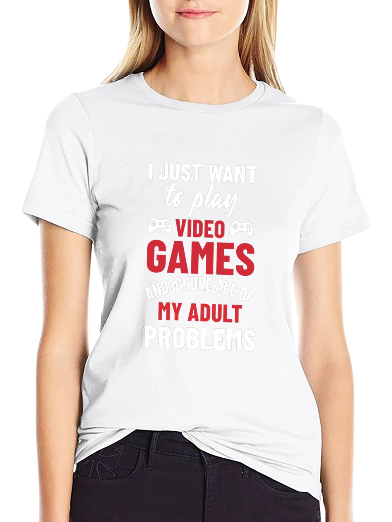 Black Gamer Tee: Play Video Games, Ignore Adult Problems view 9