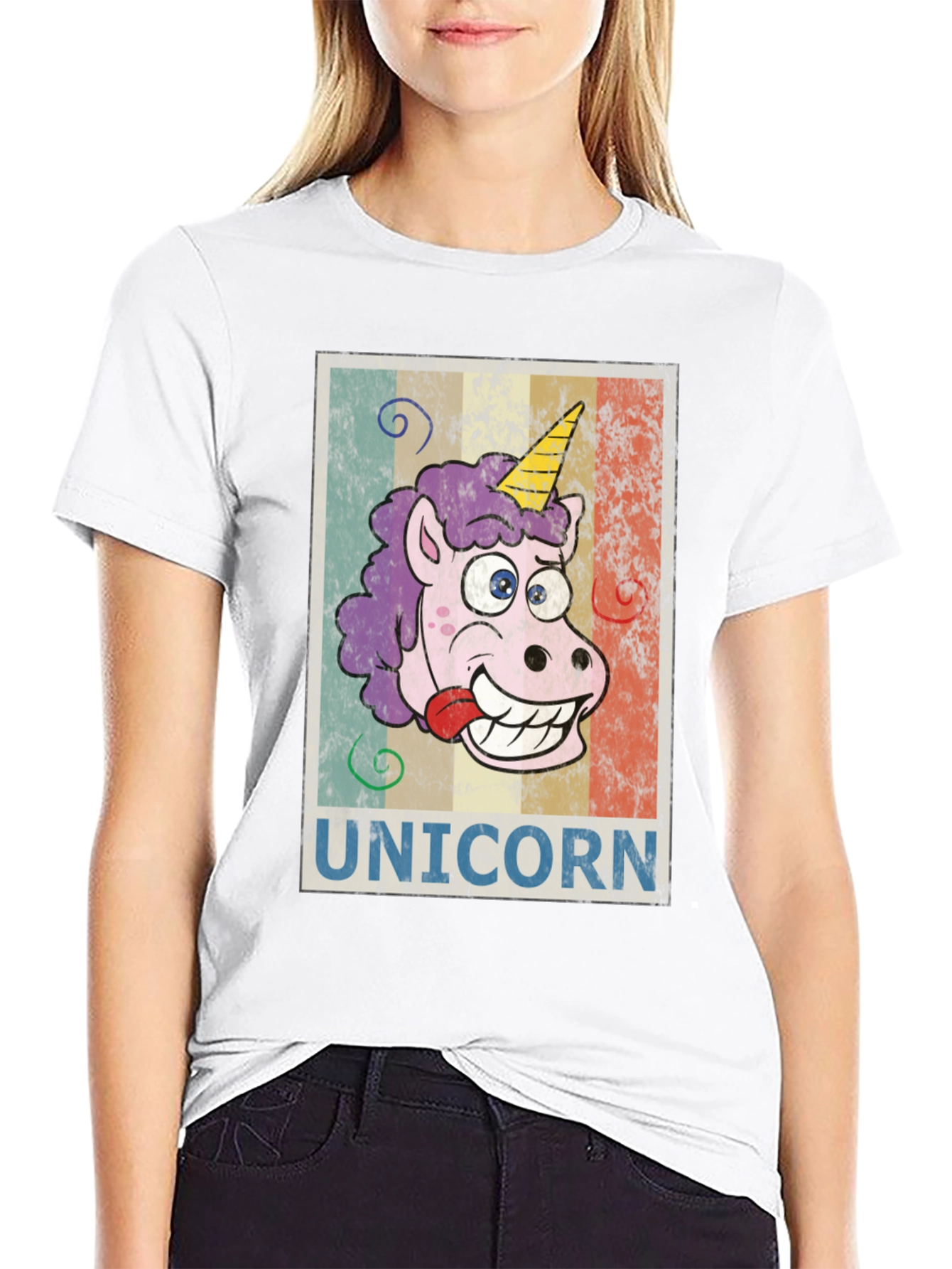 Black Funny Unicorn Graphic Tee - Unisex view 9