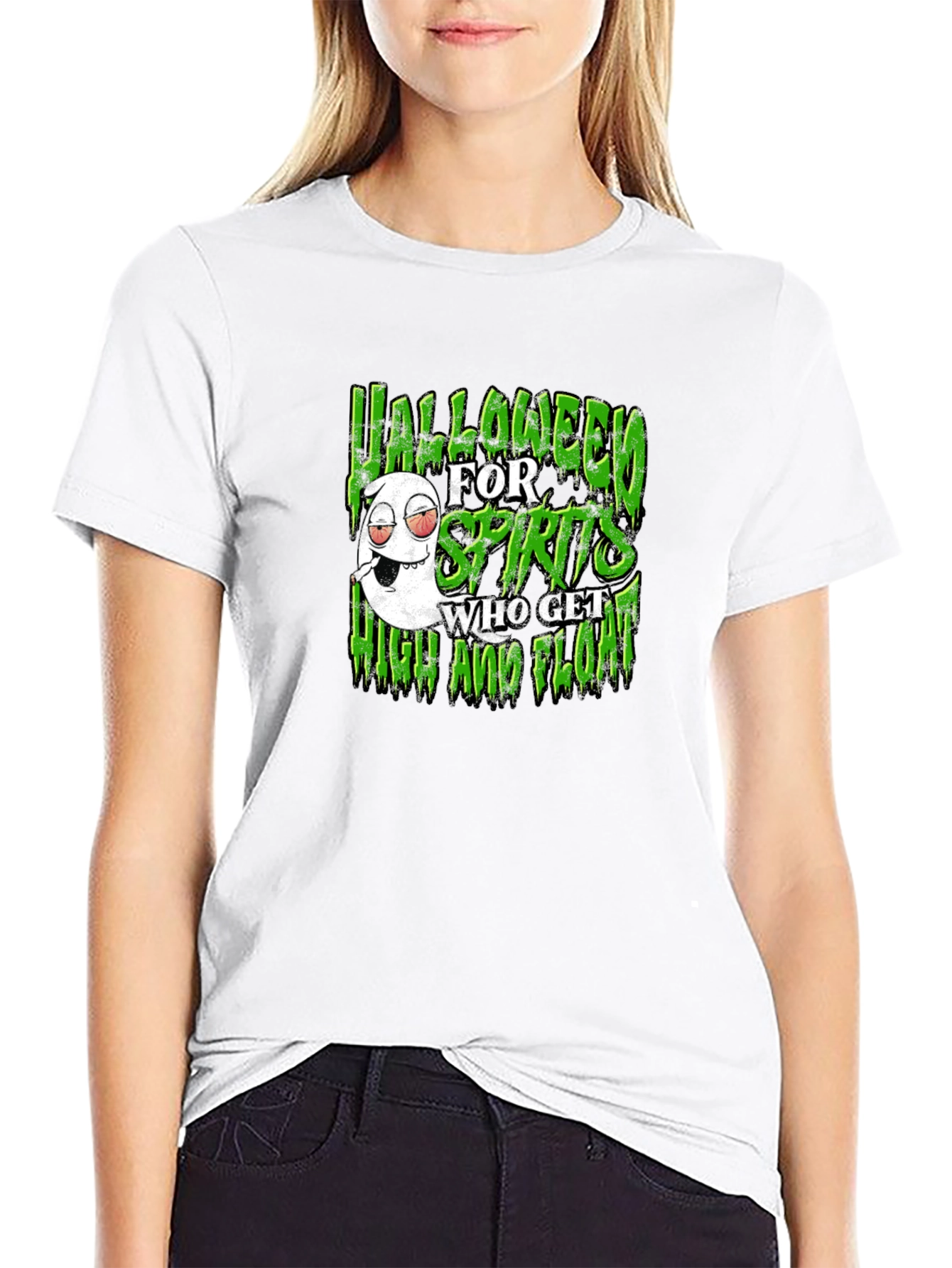 Black Halloween for Spirits T-Shirt - High and Float view 9