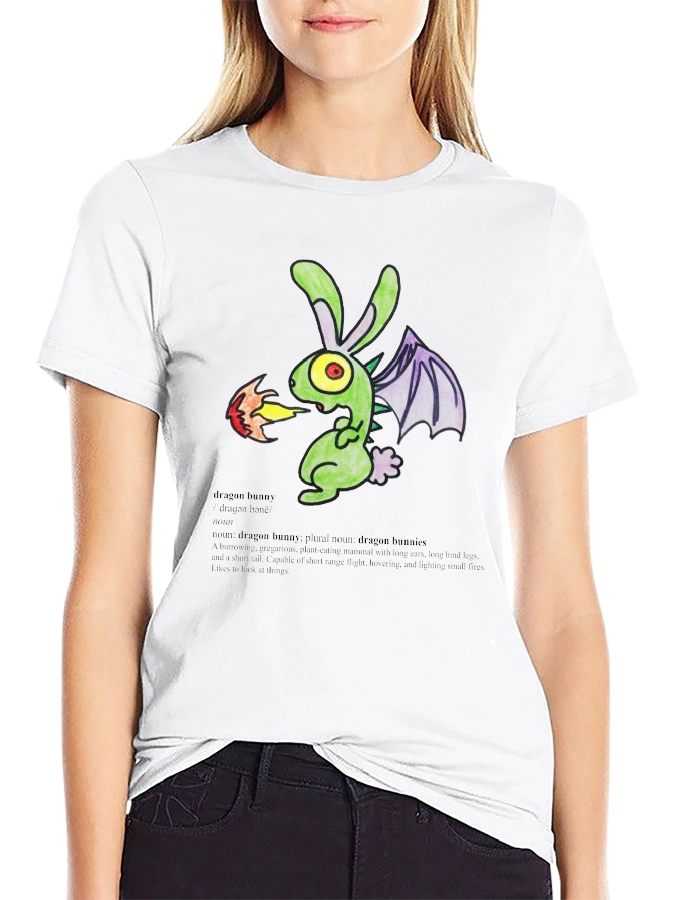 Black Dragon Bunny Graphic T-Shirt view 9
