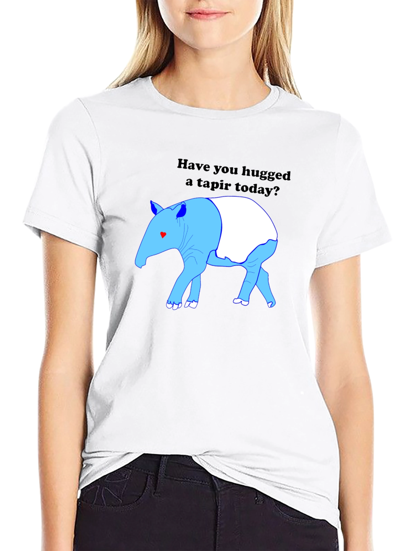 Black Hug a Tapir Today T-Shirt view 9