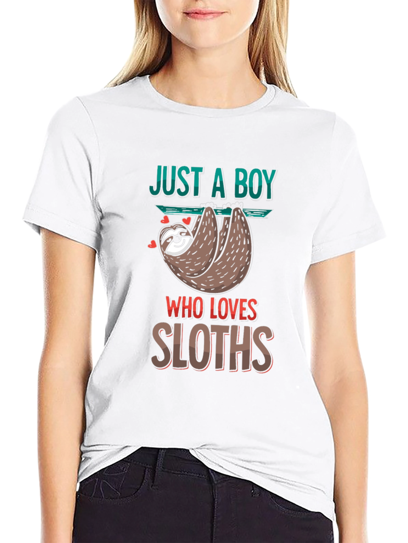 Black Just A Boy Who Loves Sloths T-Shirt view 9