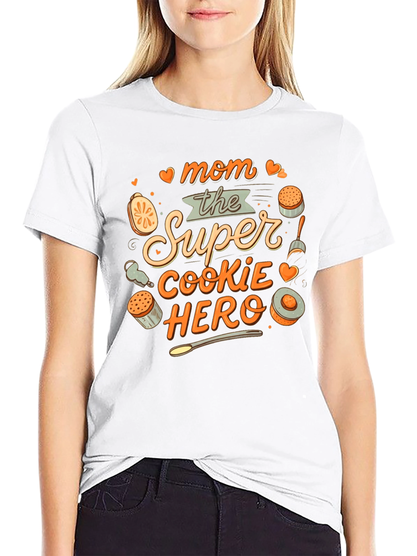 Black Mom the Super Cookie Hero T-Shirt view 9