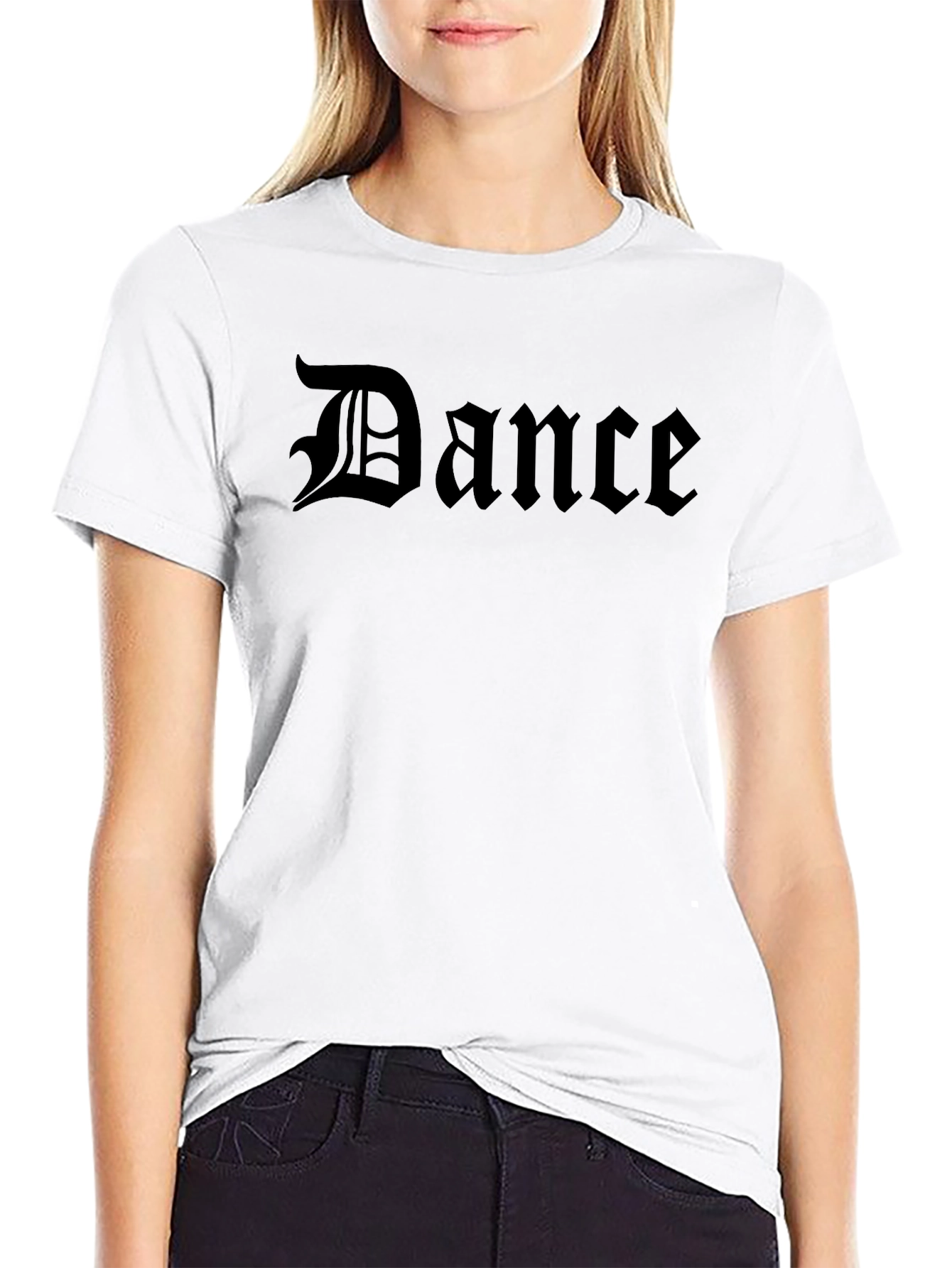 Black Dance Gothic Font Black T-Shirt view 9