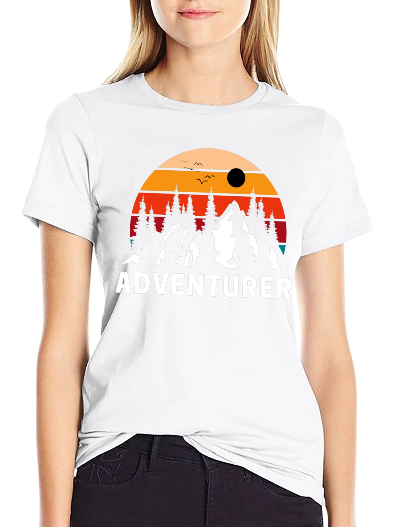 Black Adventurer Graphic T-Shirt - Mountain Design view 9