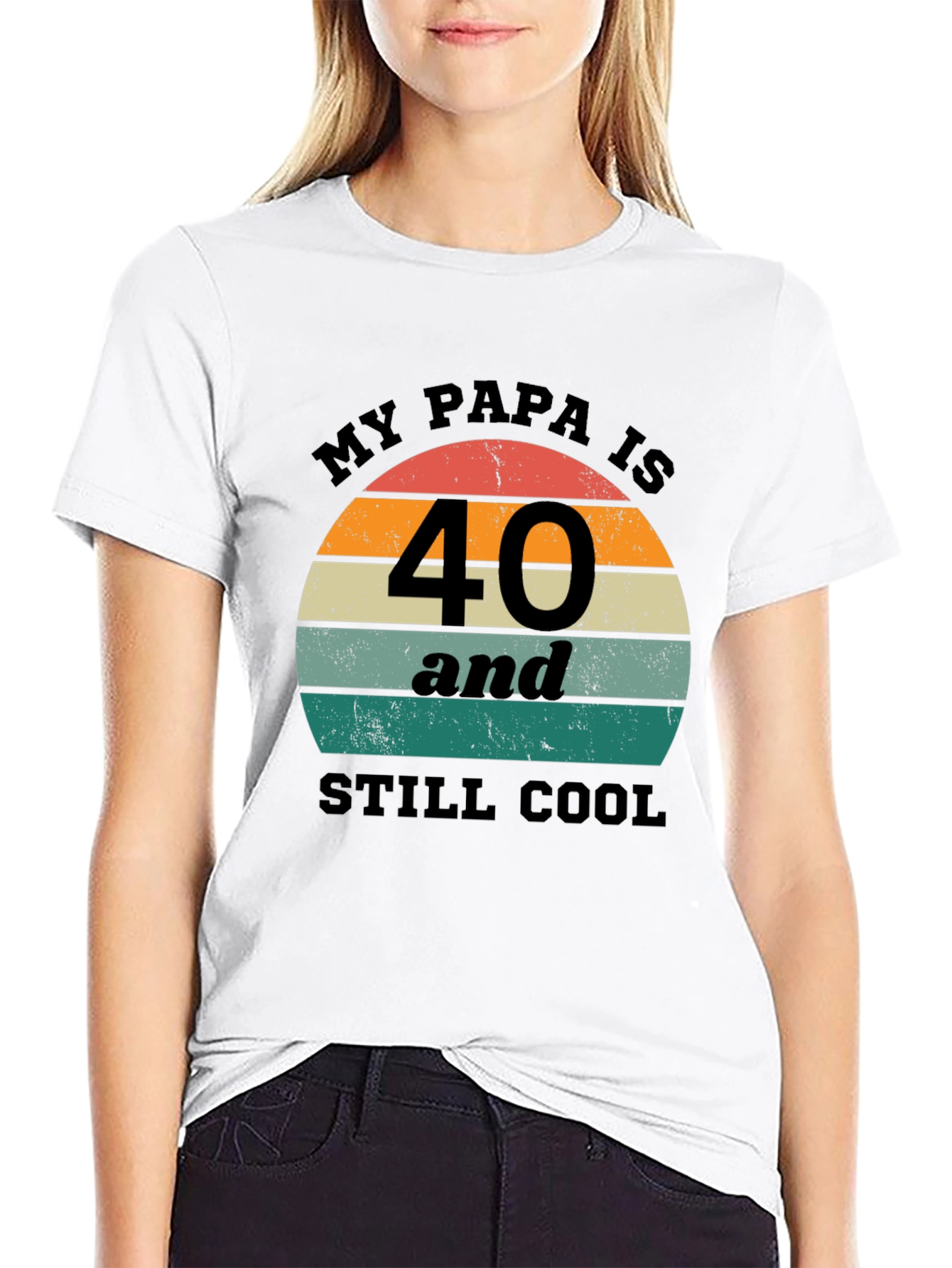 Black Funny "My Papa is 40" Birthday T-Shirt view 9