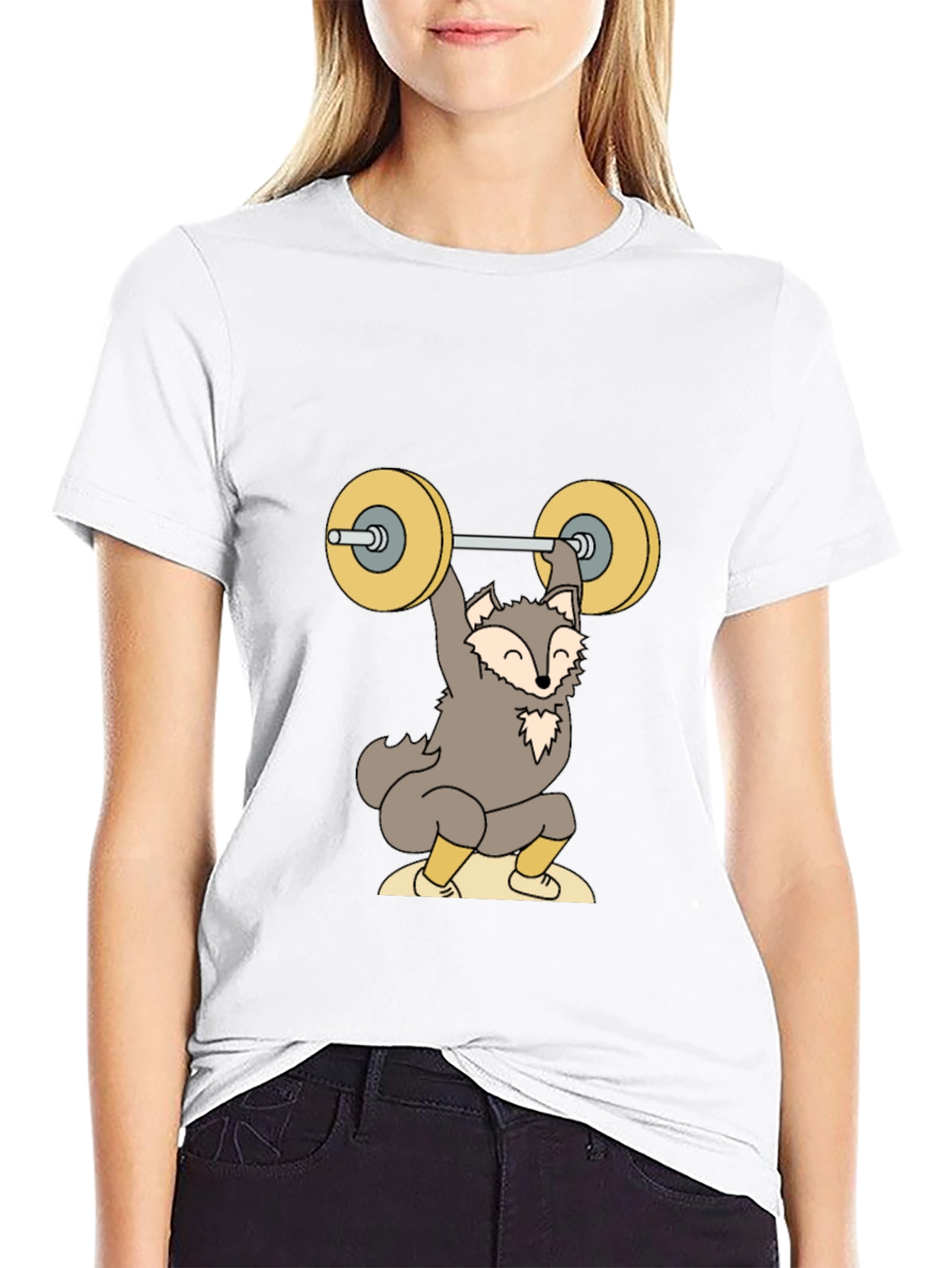 Black Wolf Weightlifting Graphic Tee - Fitness Apparel view 9