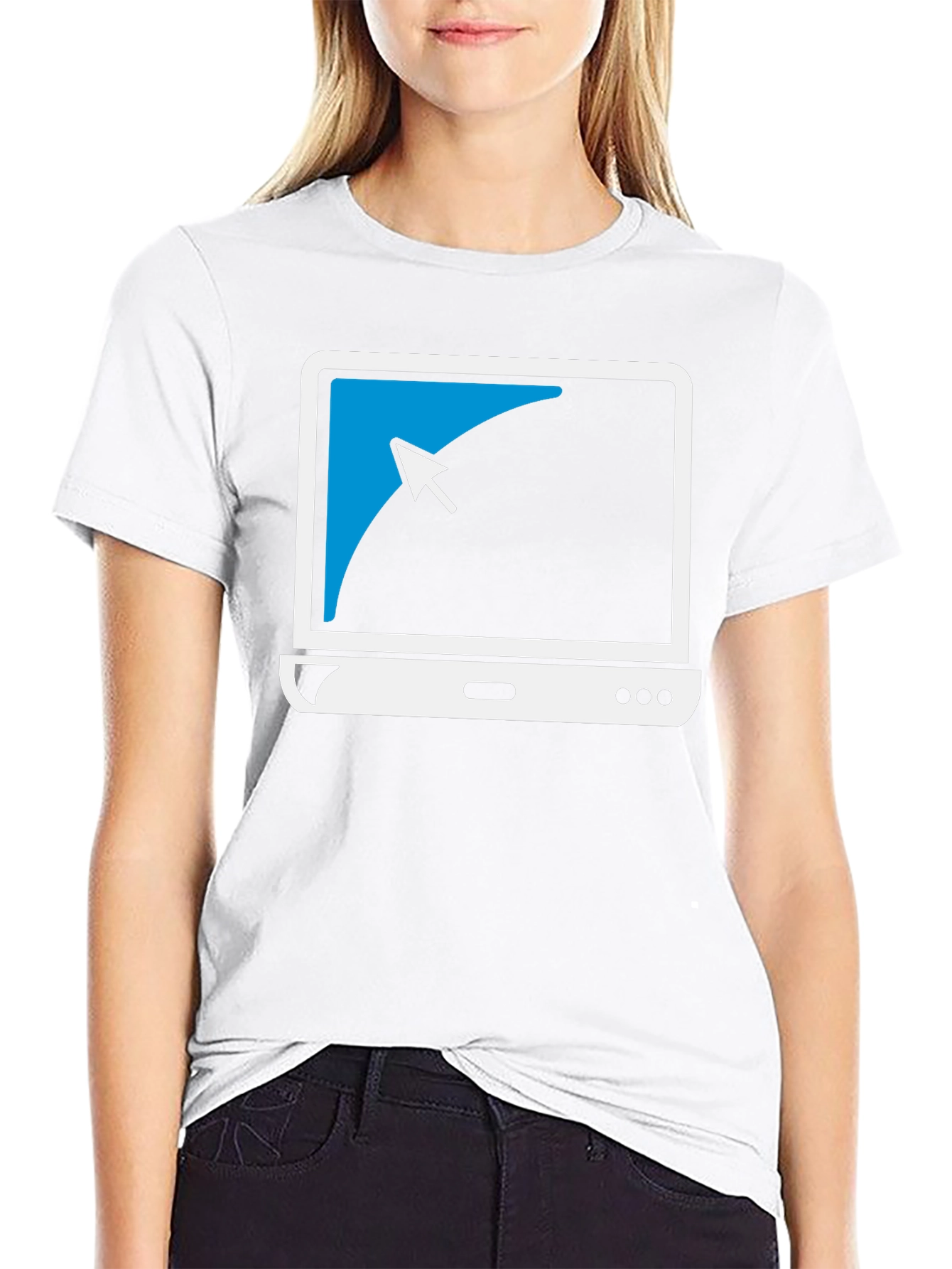 Black Geek Chic Laptop Tee: Cool Computer Graphic T-Shirt view 9
