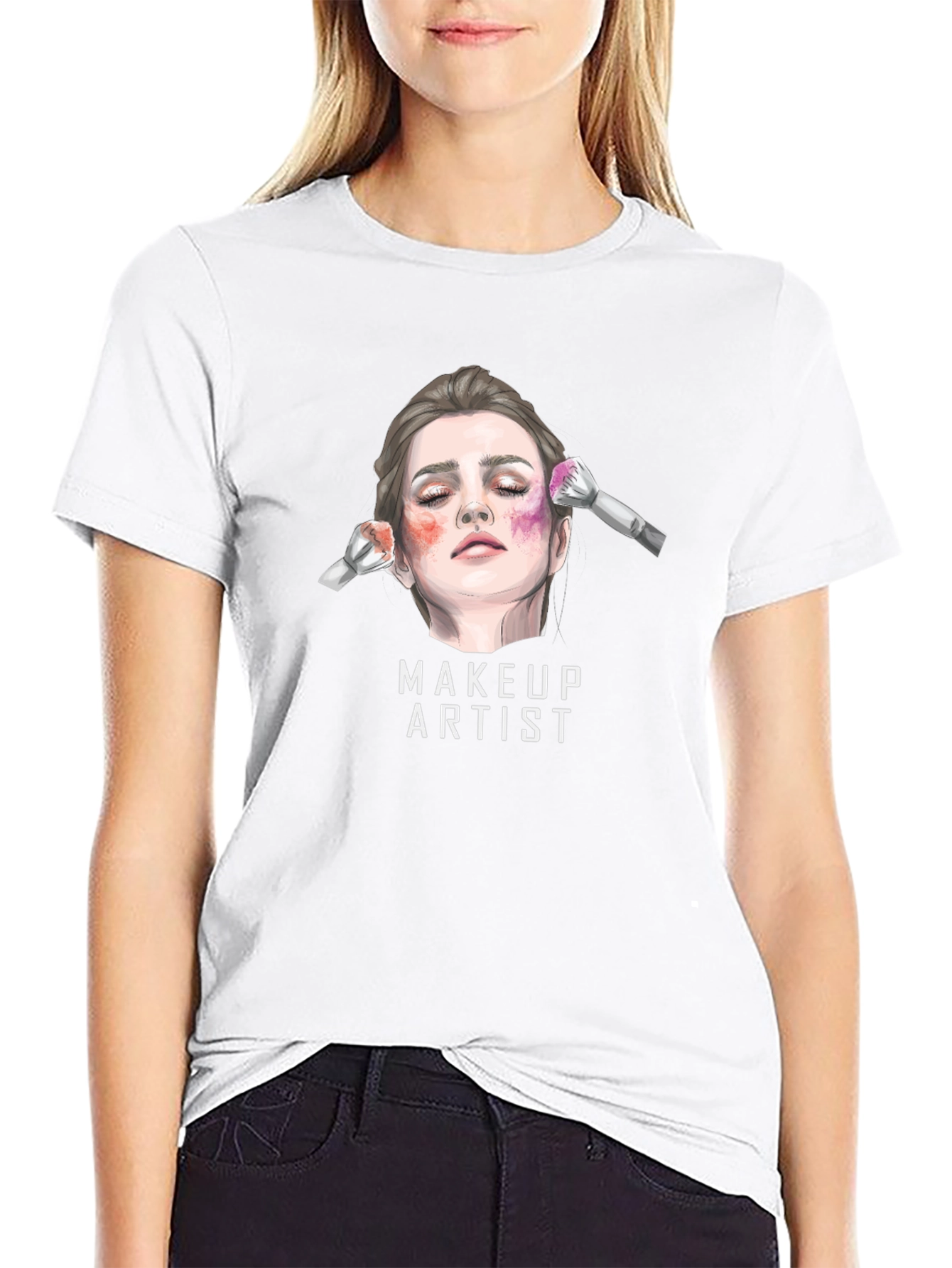 Black Makeup Artist Graphic Tee - Unisex view 9