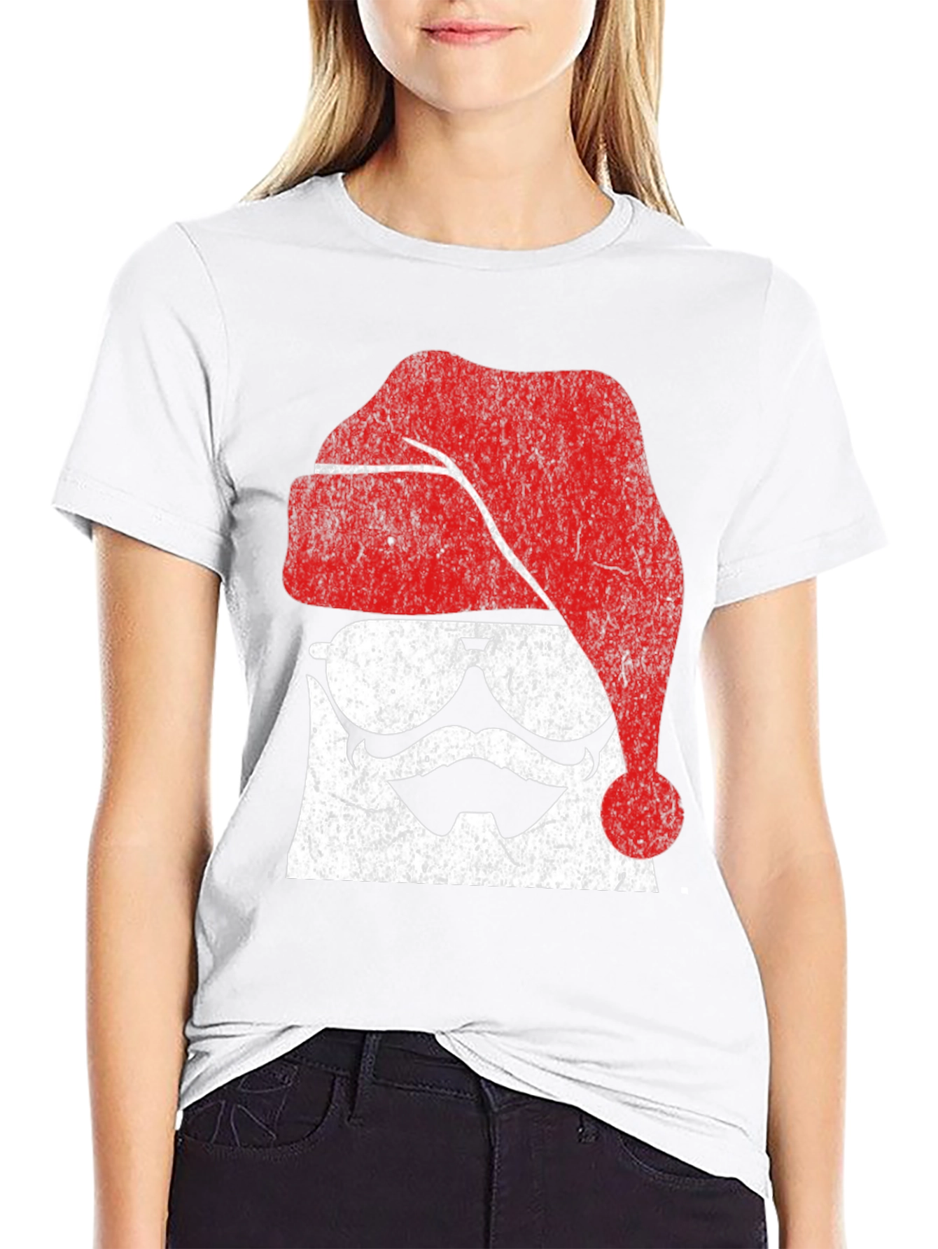 Black Festive Santa Stormtrooper Graphic Tee view 9
